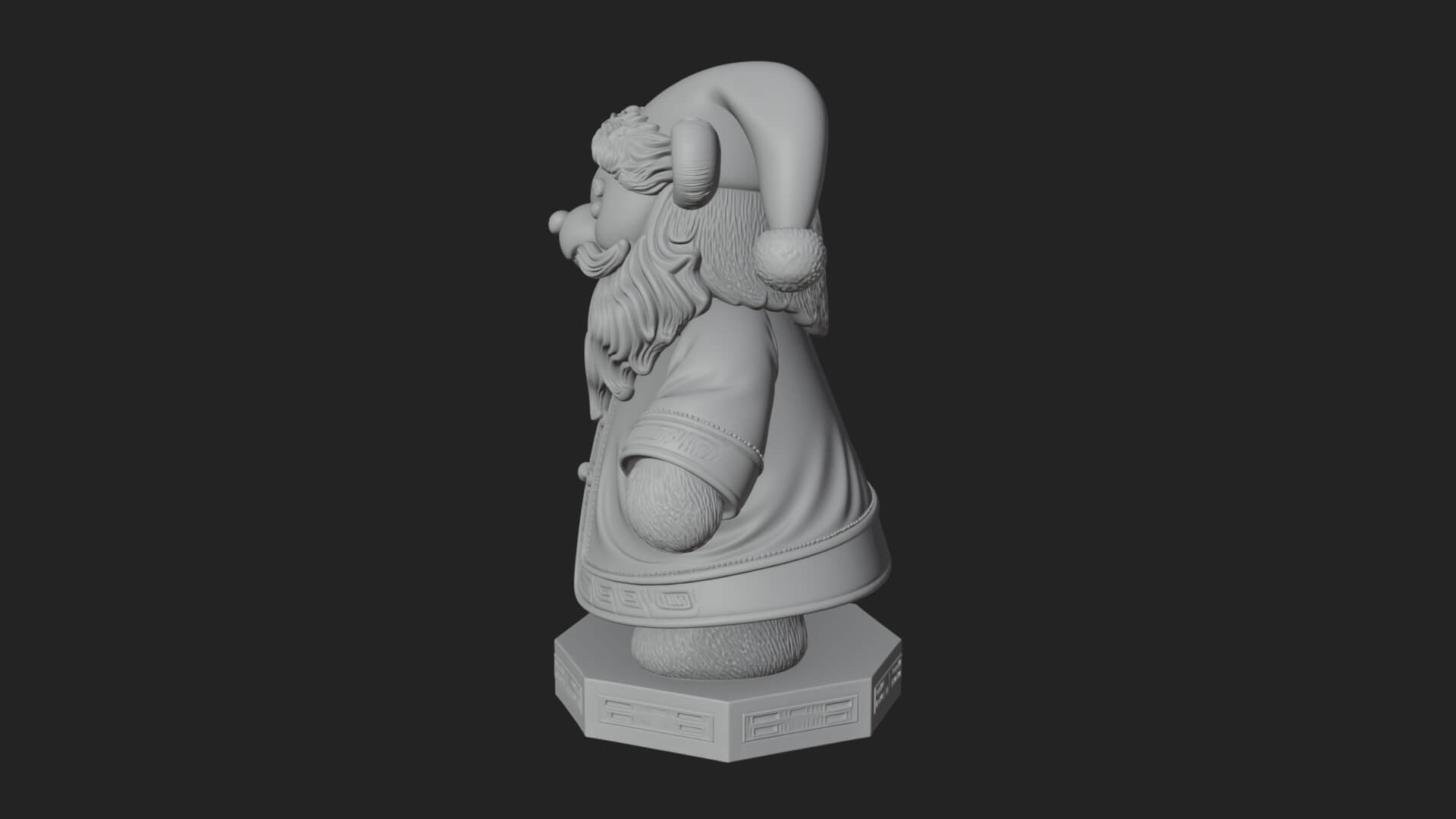 Santa Robe Teddy Bear Statue Design 3 3d Print Model 3D Model