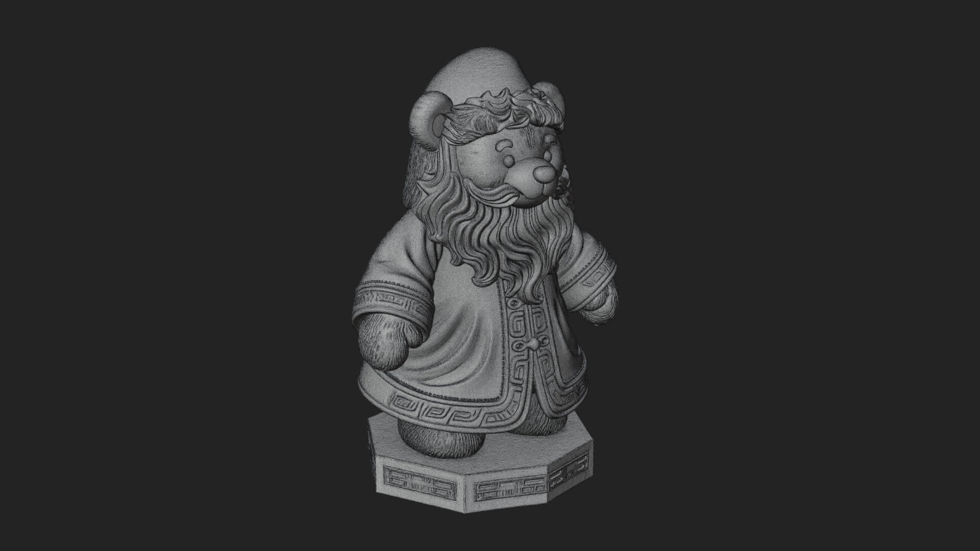 Santa Robe Teddy Bear Statue Design 3 3d Print Model 3D Model