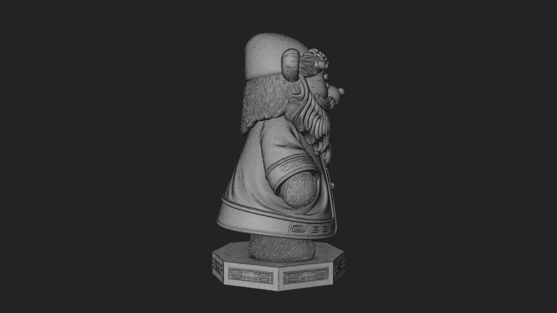 Santa Robe Teddy Bear Statue Design 3 3d Print Model 3D Model