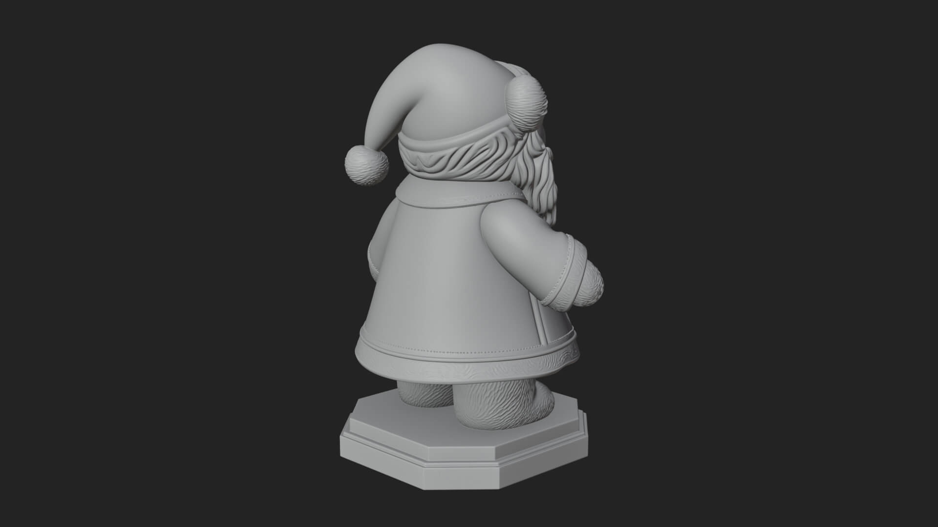 Santa Robe Teddy Bear Statue Design 4 3D Print Model 3D Model