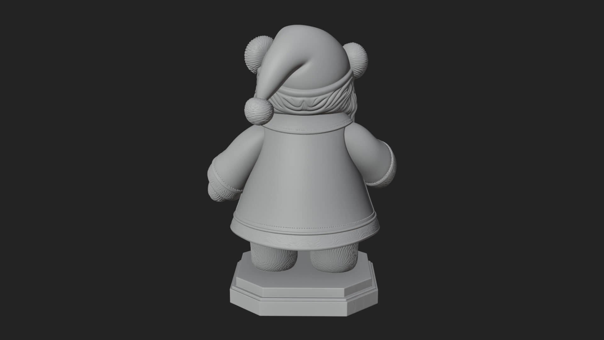 Santa Robe Teddy Bear Statue Design 4 3D Print Model 3D Model