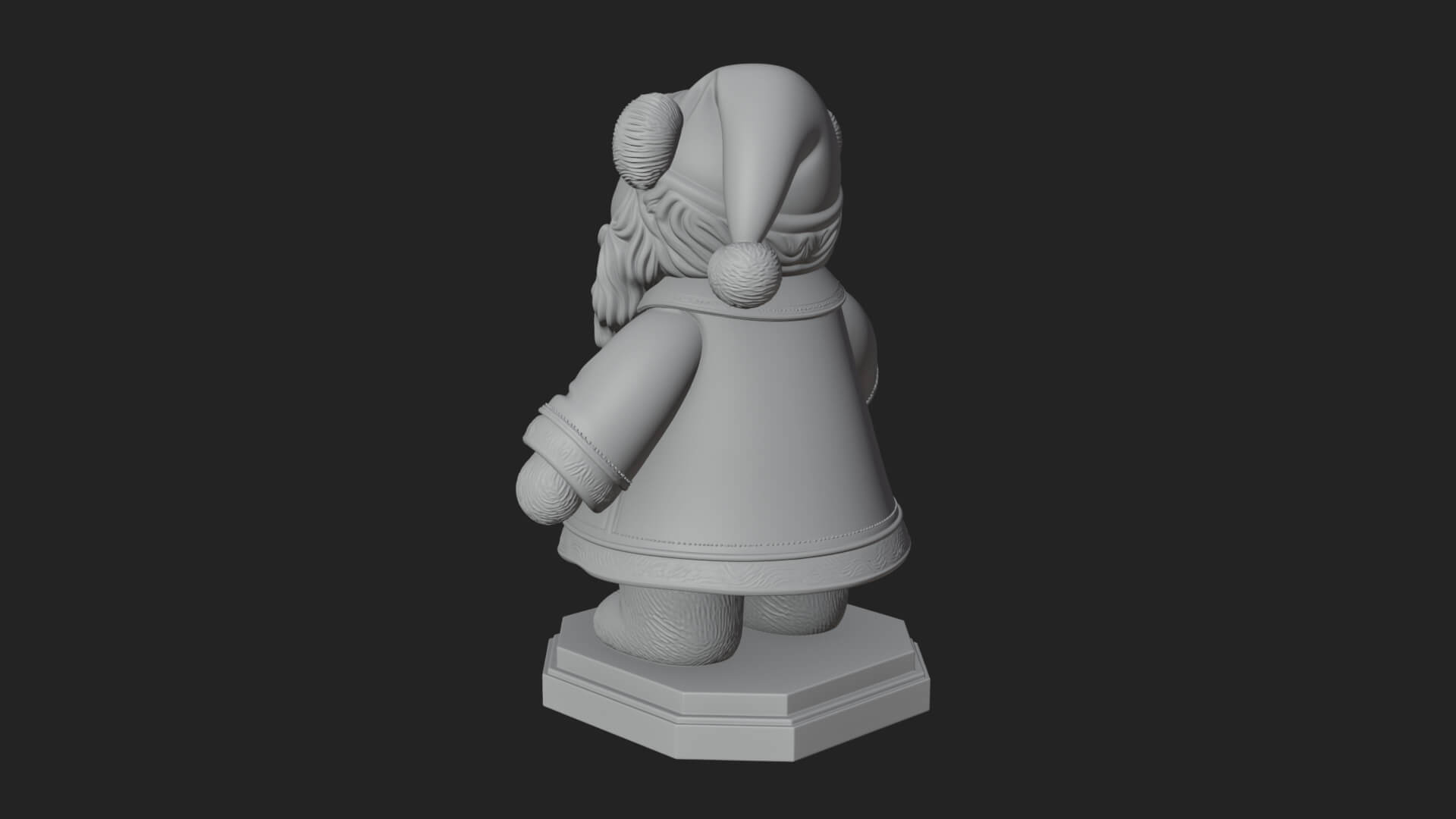 Santa Robe Teddy Bear Statue Design 4 3D Print Model 3D Model