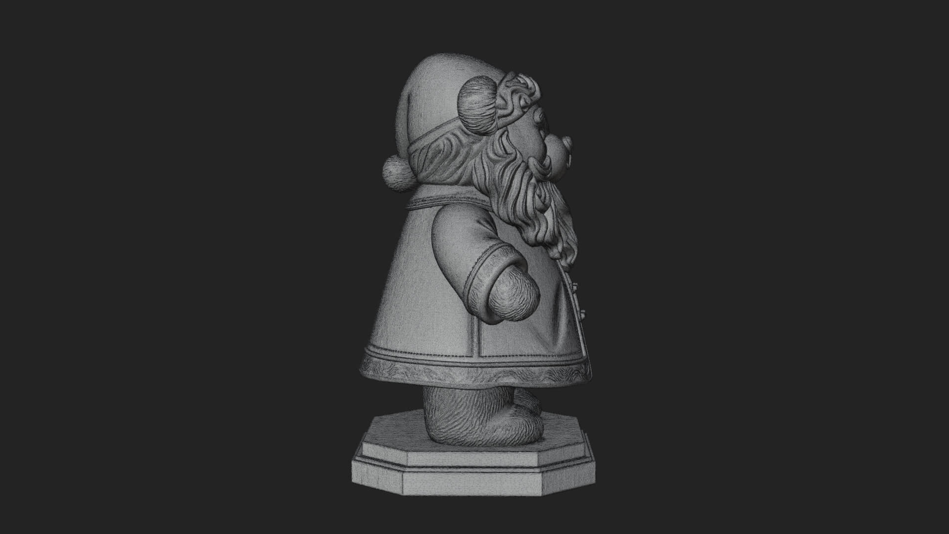 Santa Robe Teddy Bear Statue Design 4 3D Print Model 3D Model
