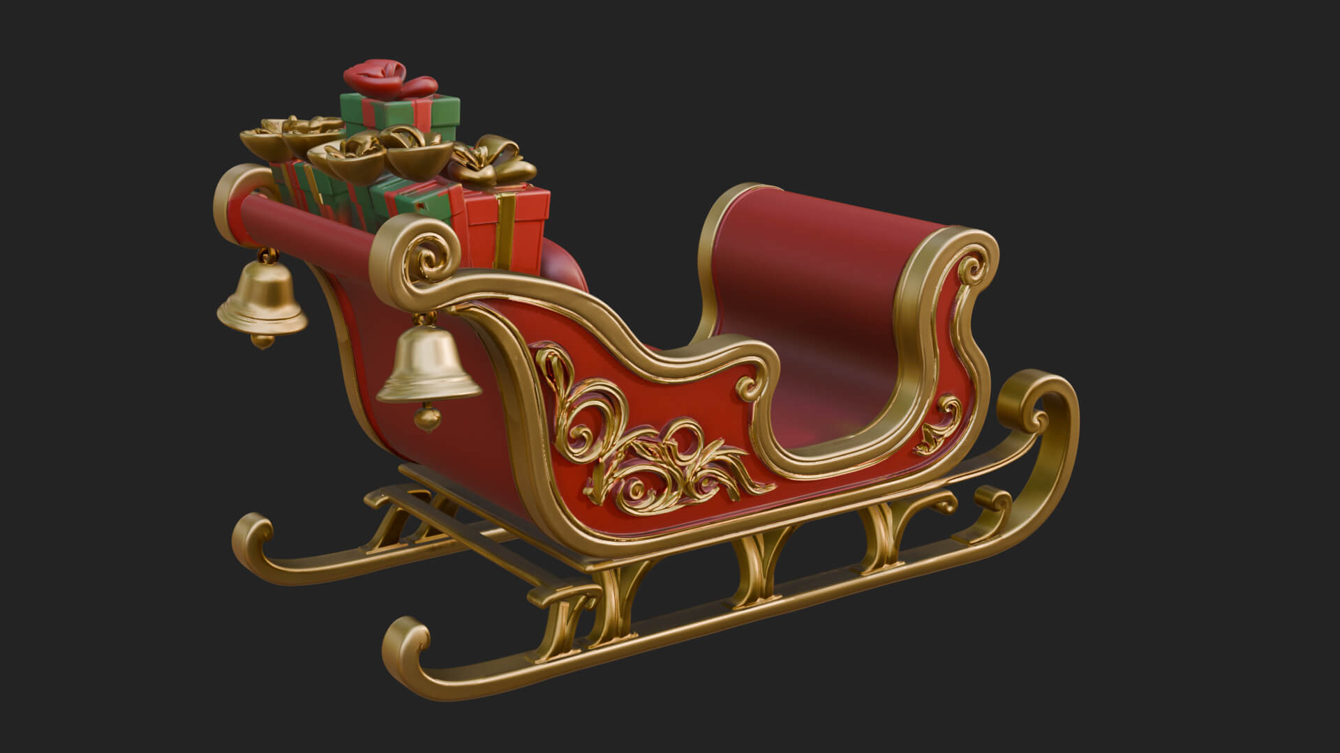 Santa Sleigh with Gifts Model Design 1 3D Print Model 3D Model