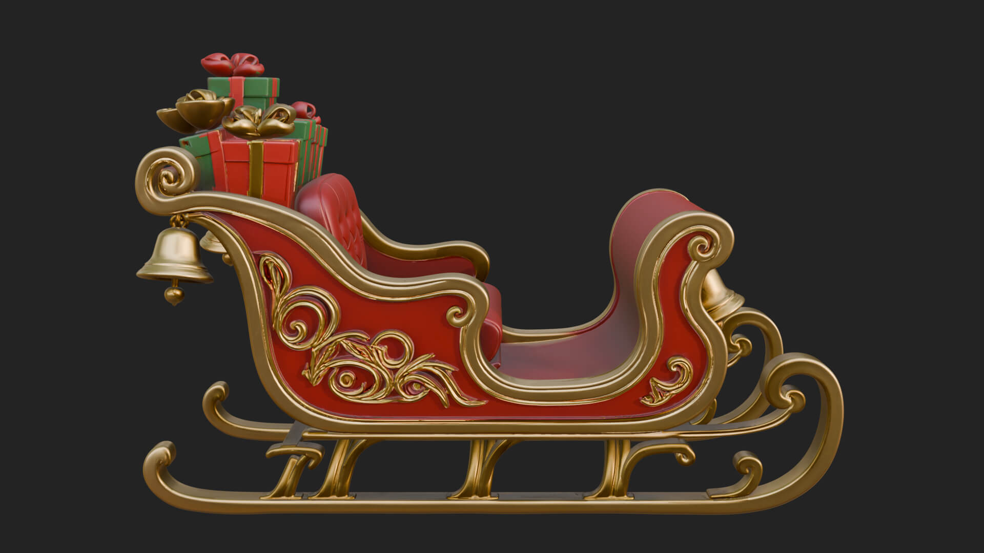 Santa Sleigh with Gifts Model Design 1 3D Print Model 3D Model