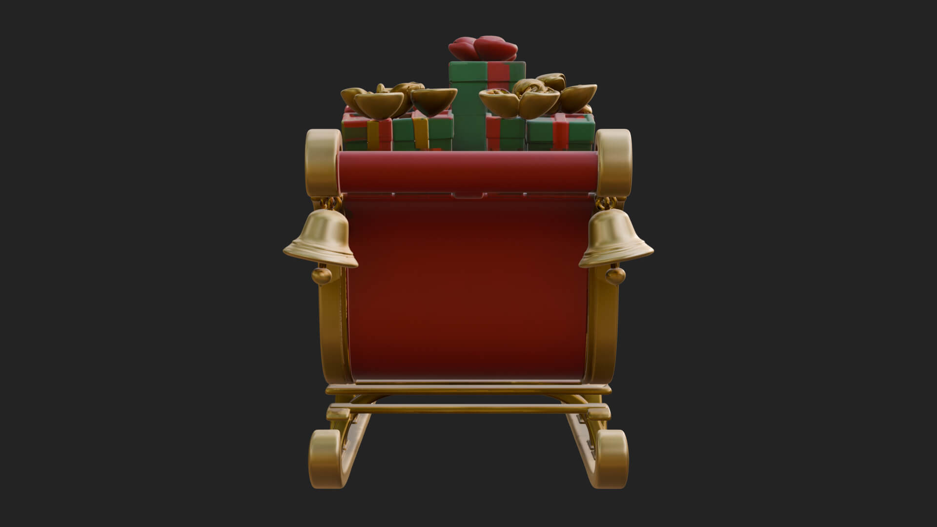 Santa Sleigh with Gifts Model Design 1 3D Print Model 3D Model