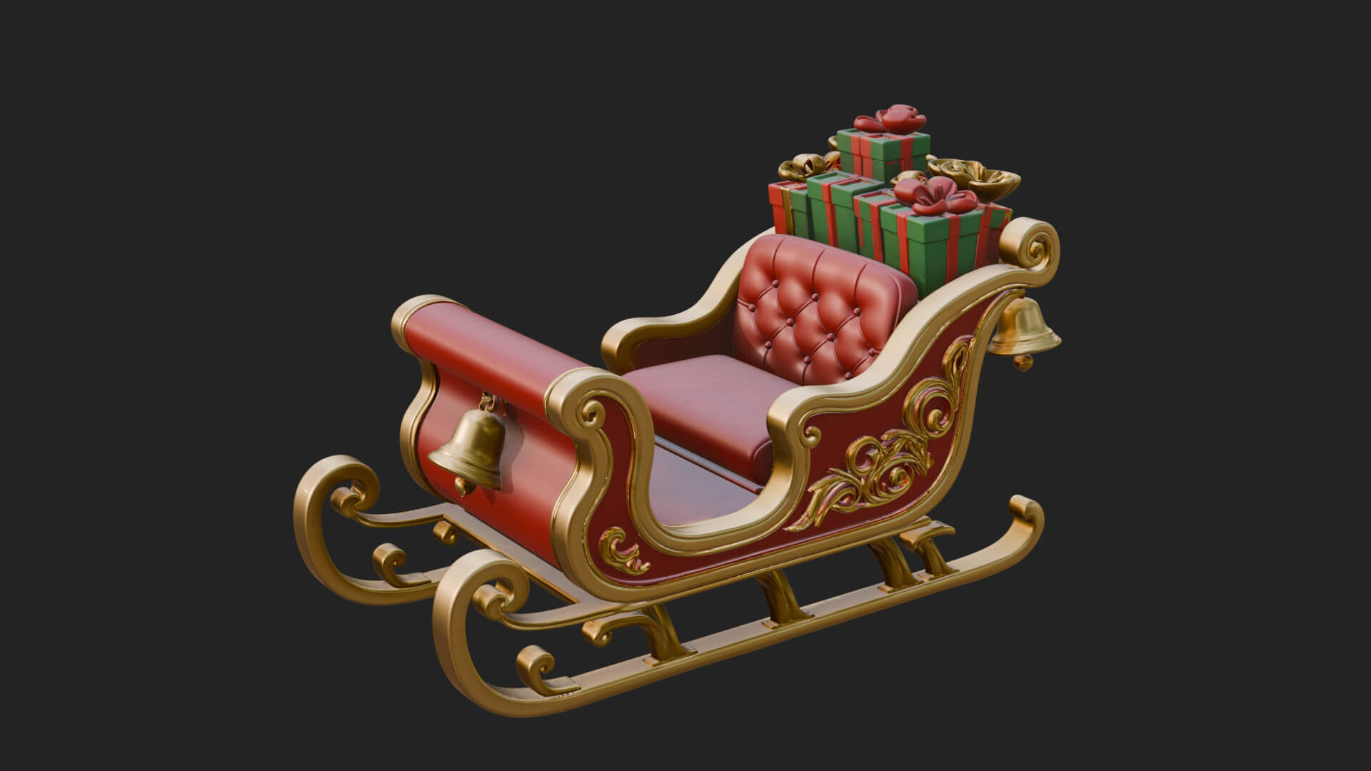 Santa Sleigh with Gifts Model Design 1 3D Print Model 3D Model