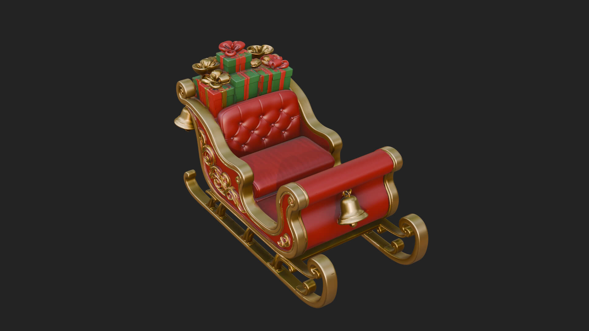 Santa Sleigh with Gifts Model Design 1 3D Print Model 3D Model