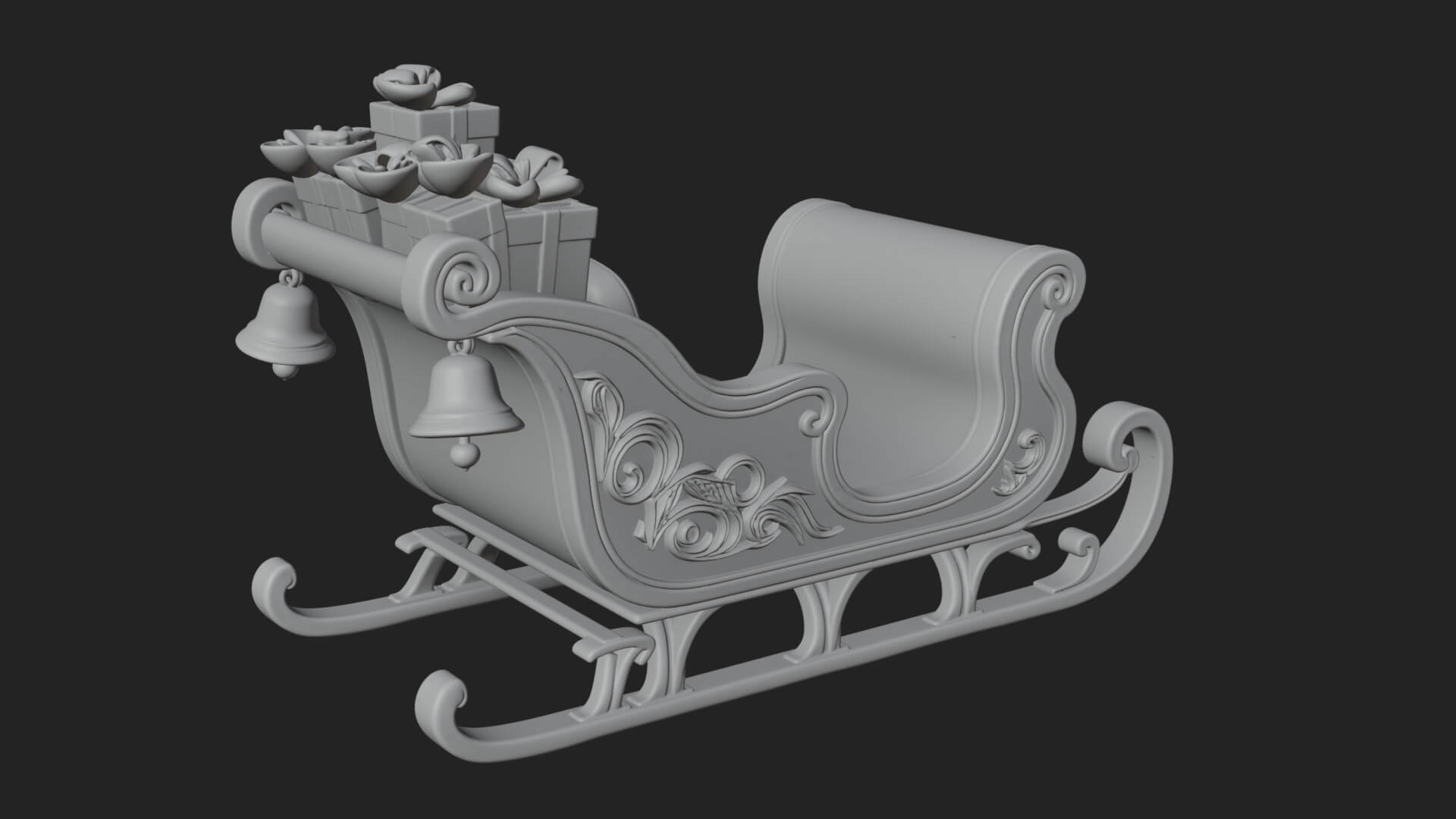 Santa Sleigh with Gifts Model Design 1 3D Print Model 3D Model