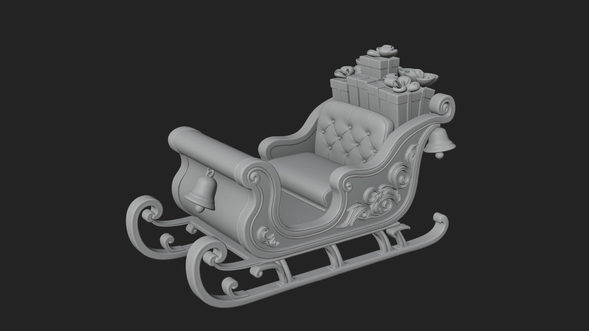 Santa Sleigh with Gifts Model Design 1 3D Print Model 3D Model