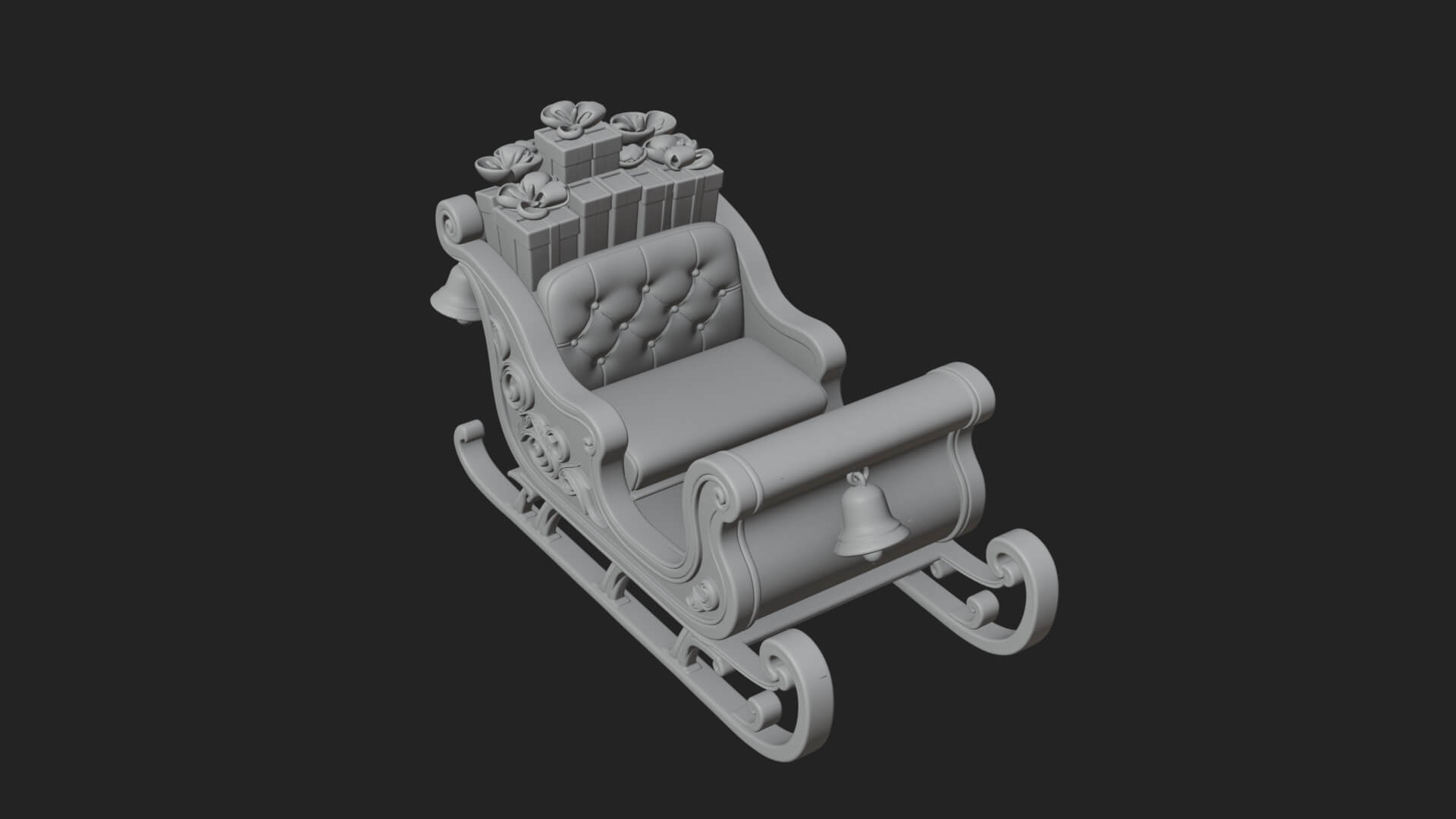 Santa Sleigh with Gifts Model Design 1 3D Print Model 3D Model