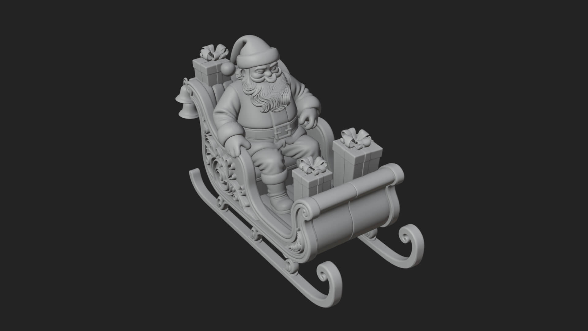Santa Sleigh with Gifts Model Design 2 3D Print Model 3D Model