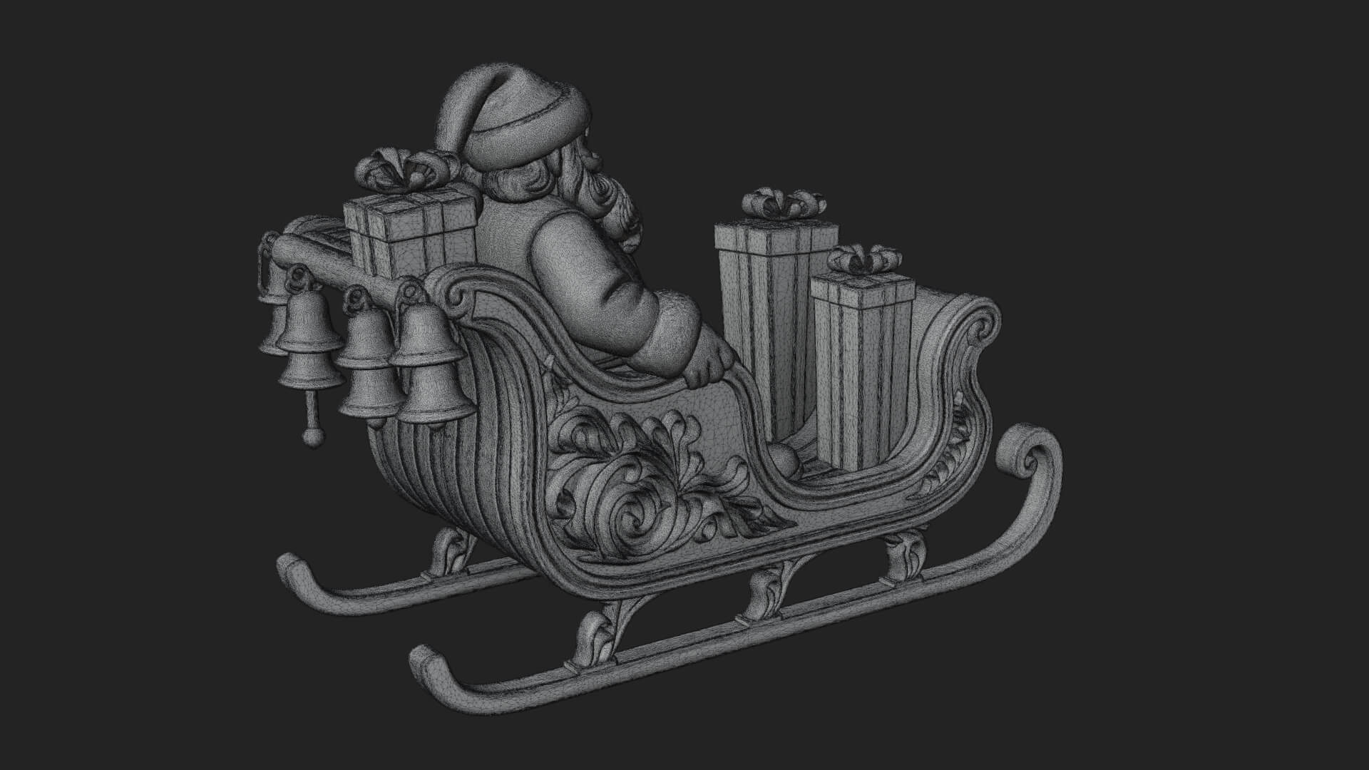 Santa Sleigh with Gifts Model Design 2 3D Print Model 3D Model
