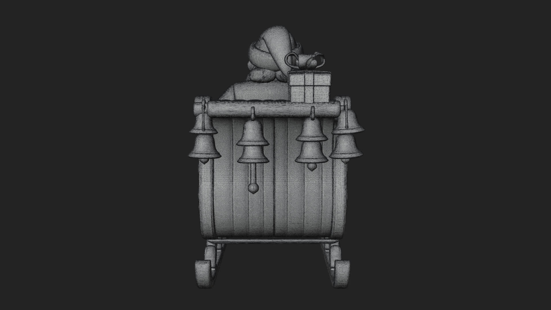 Santa Sleigh with Gifts Model Design 2 3D Print Model 3D Model