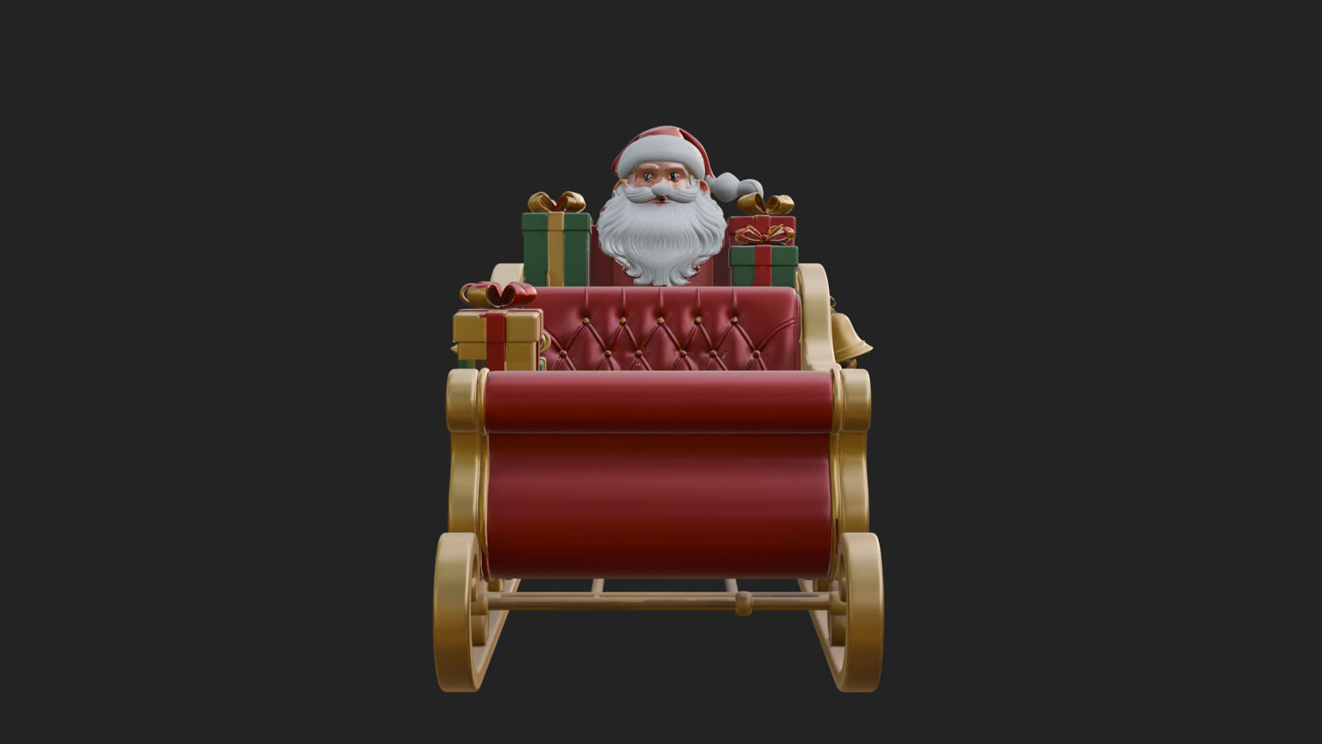 Santa Sleigh with Gifts Model Design 3 3D Print Model 3D Model
