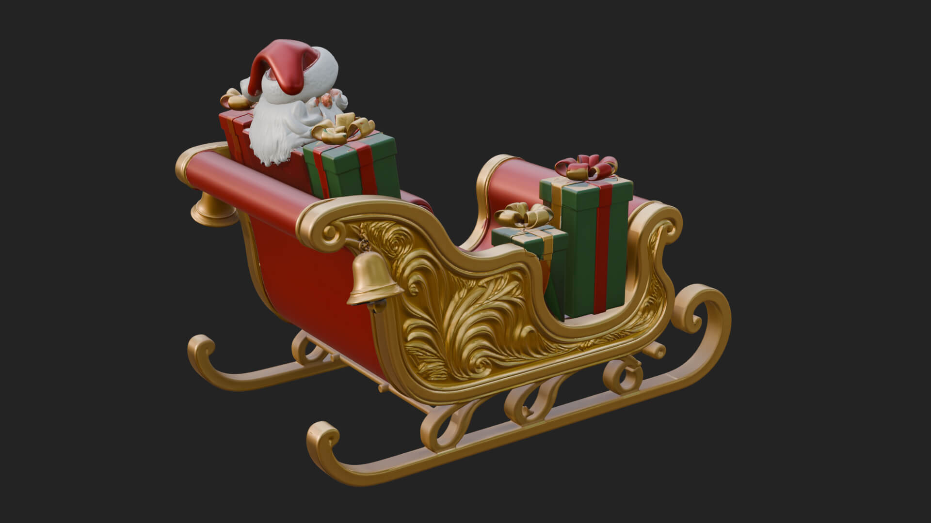 Santa Sleigh with Gifts Model Design 3 3D Print Model 3D Model