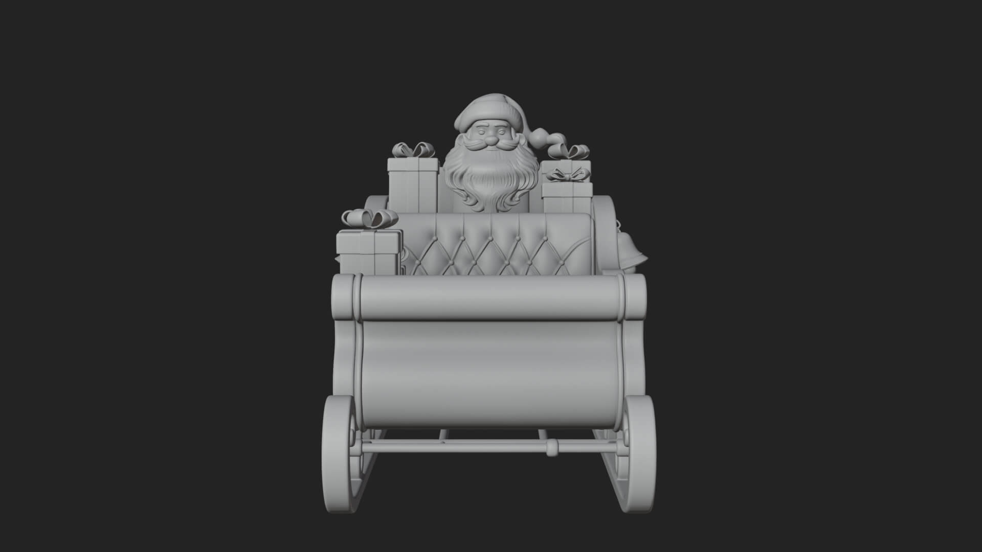 Santa Sleigh with Gifts Model Design 3 3D Print Model 3D Model
