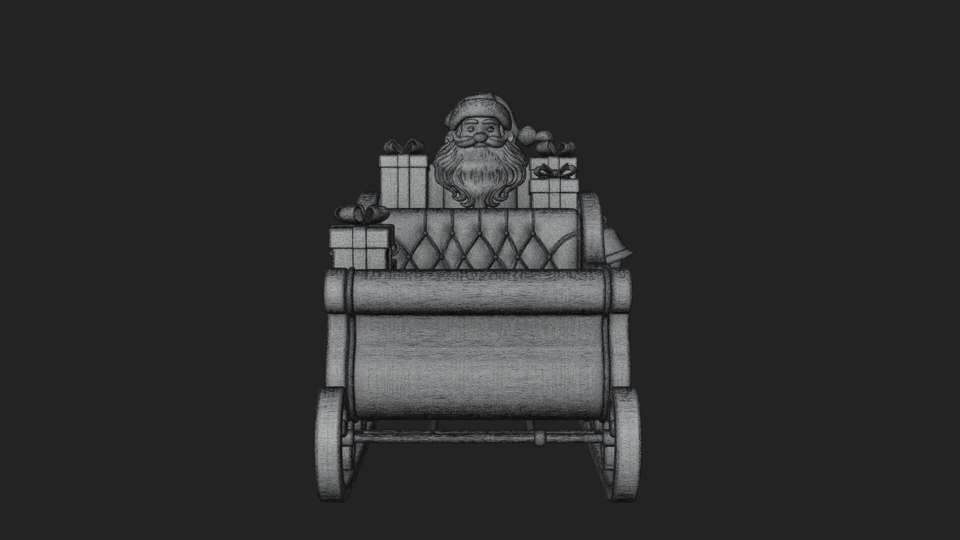Santa Sleigh with Gifts Model Design 3 3D Print Model 3D Model