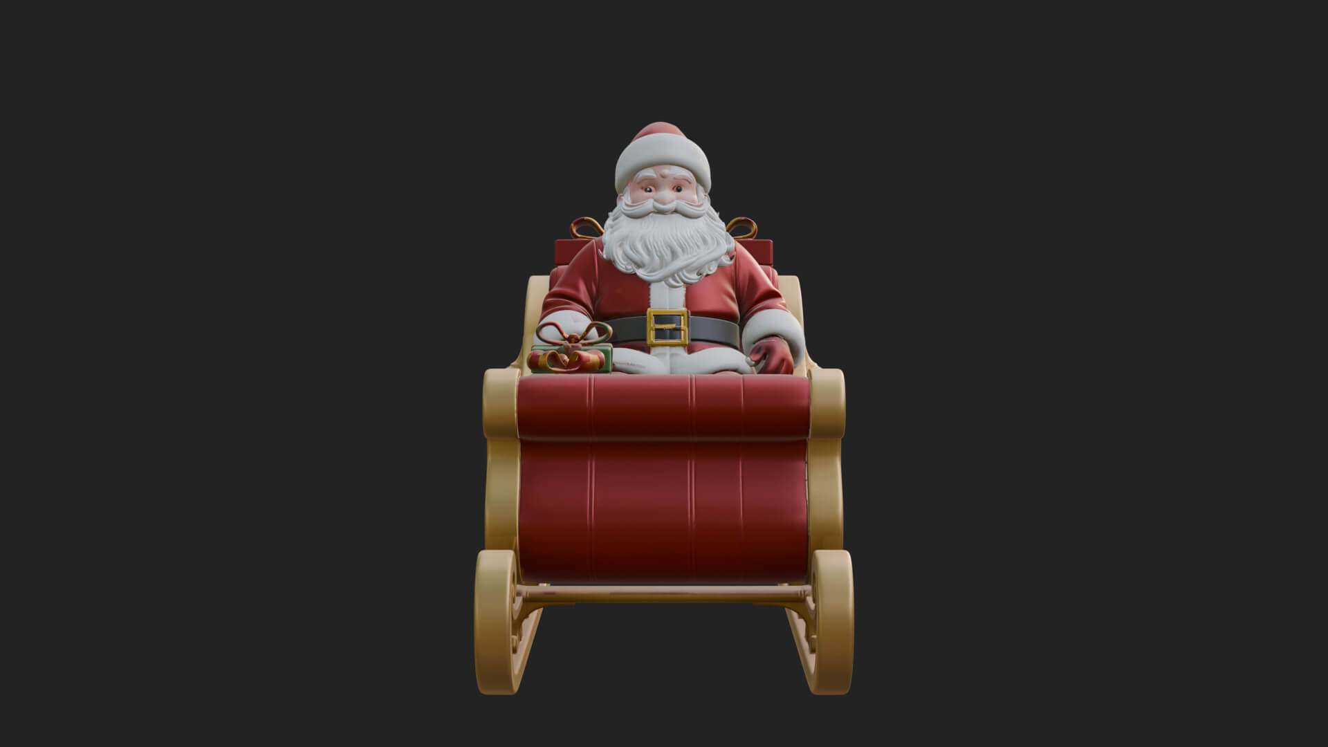 Santa Sleigh with Gifts Model Design 4 3D Print Model 3D Model
