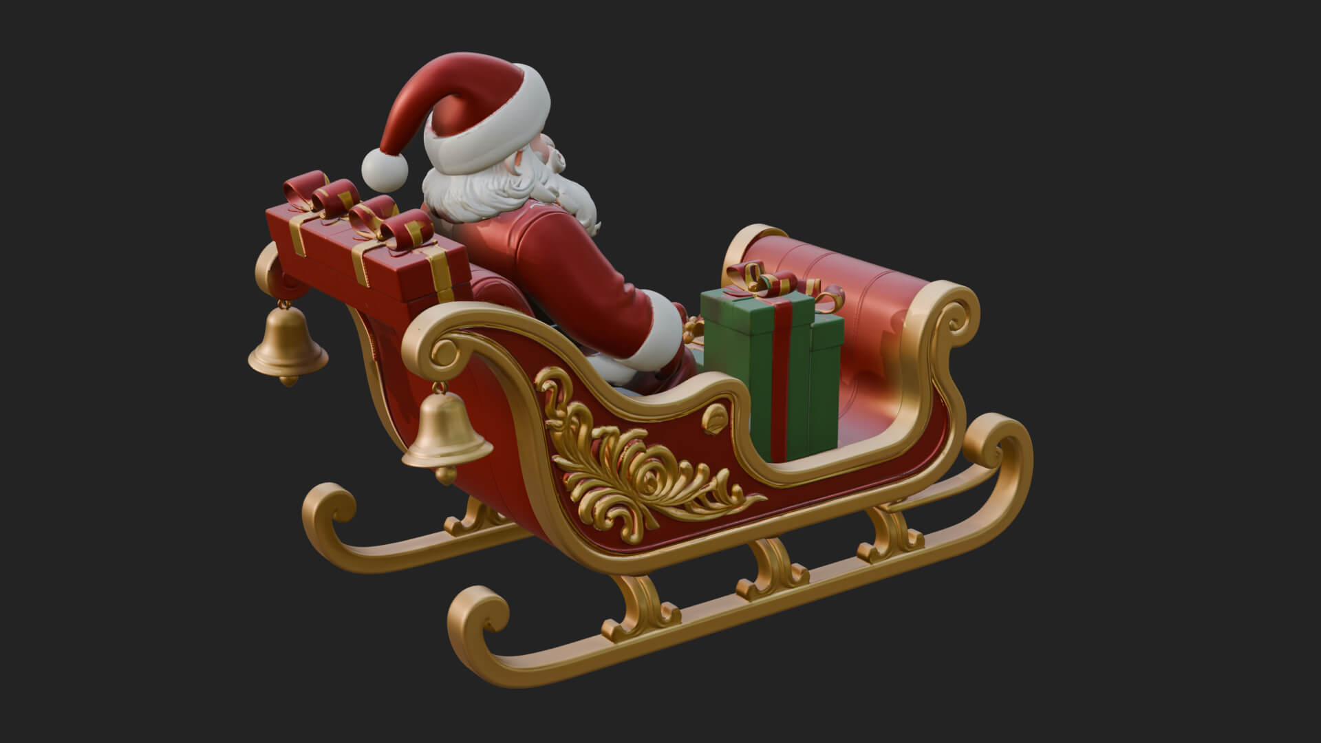 Santa Sleigh with Gifts Model Design 4 3D Print Model 3D Model