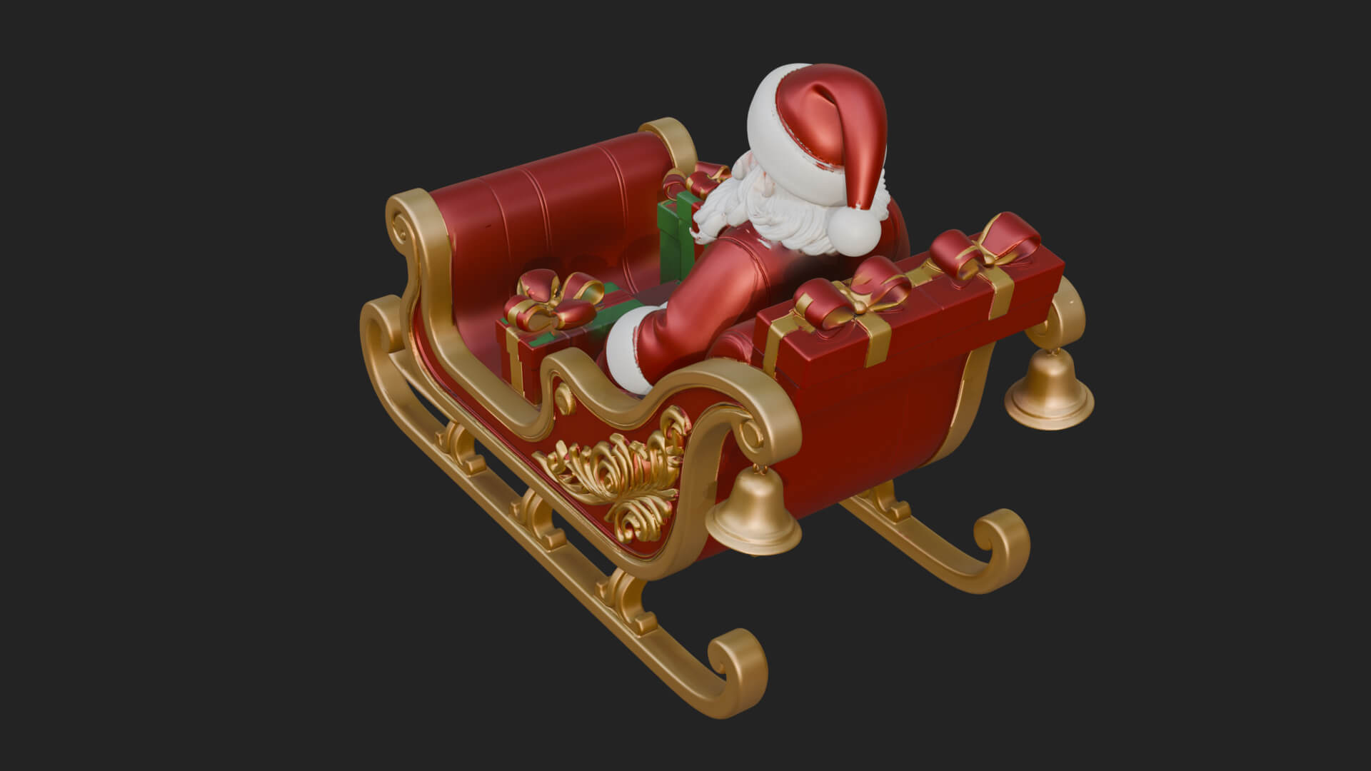 Santa Sleigh with Gifts Model Design 4 3D Print Model 3D Model