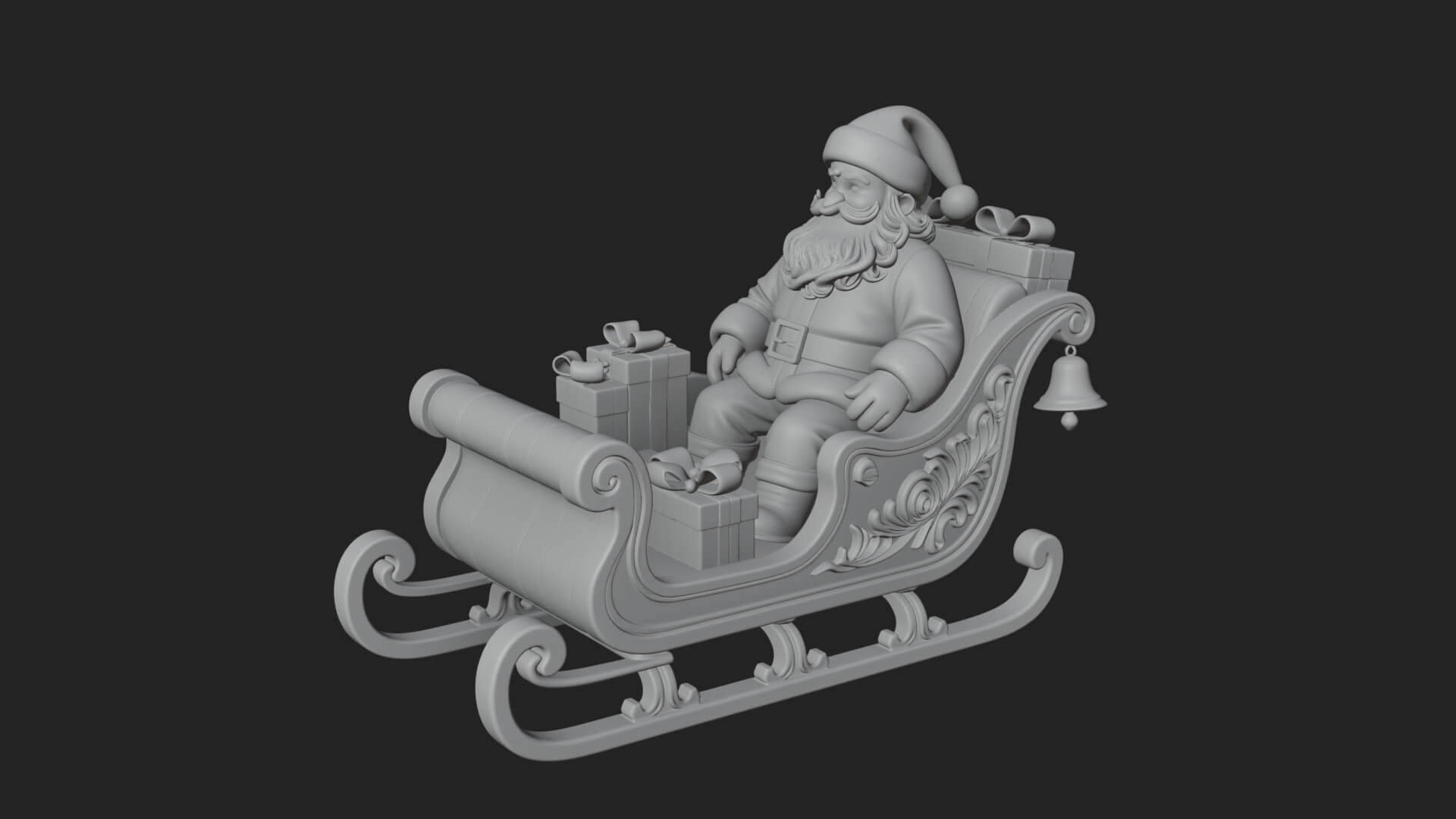 Santa Sleigh with Gifts Model Design 4 3D Print Model 3D Model