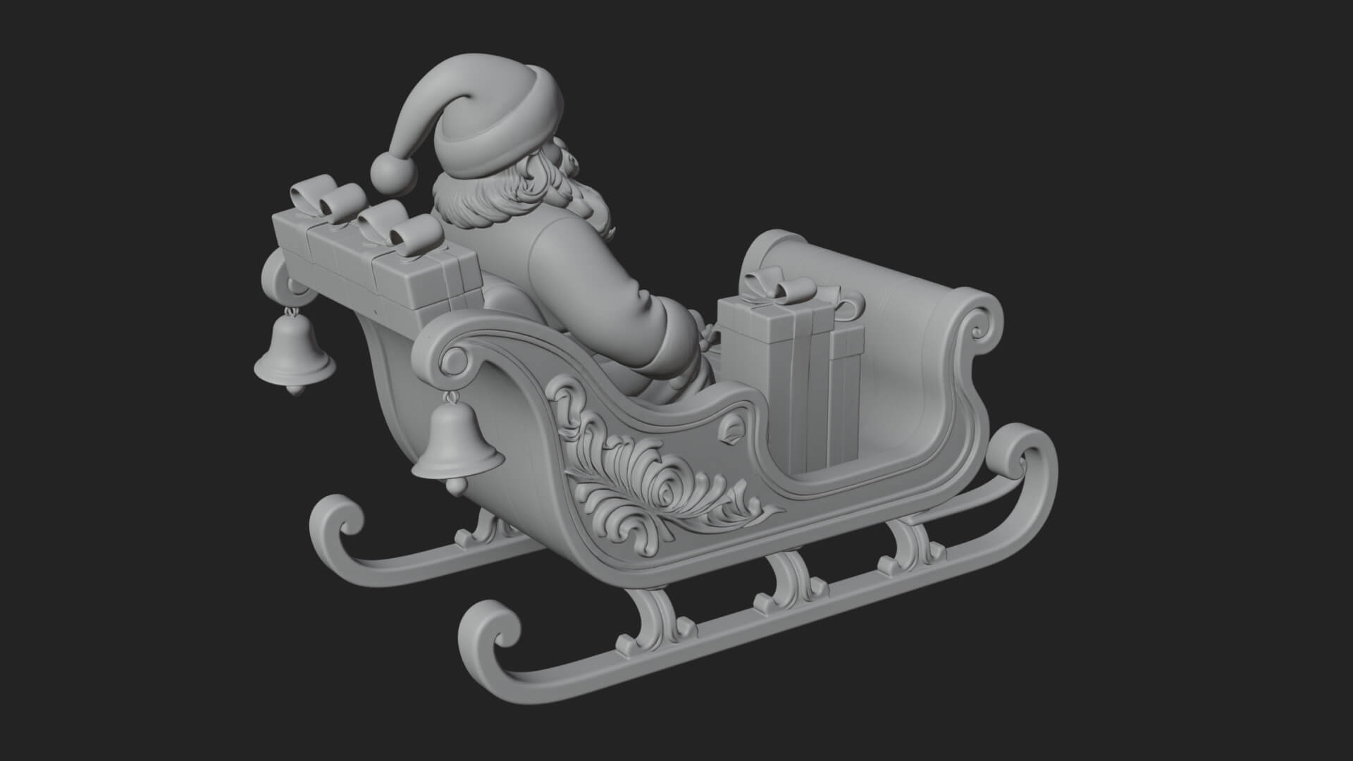Santa Sleigh with Gifts Model Design 4 3D Print Model 3D Model