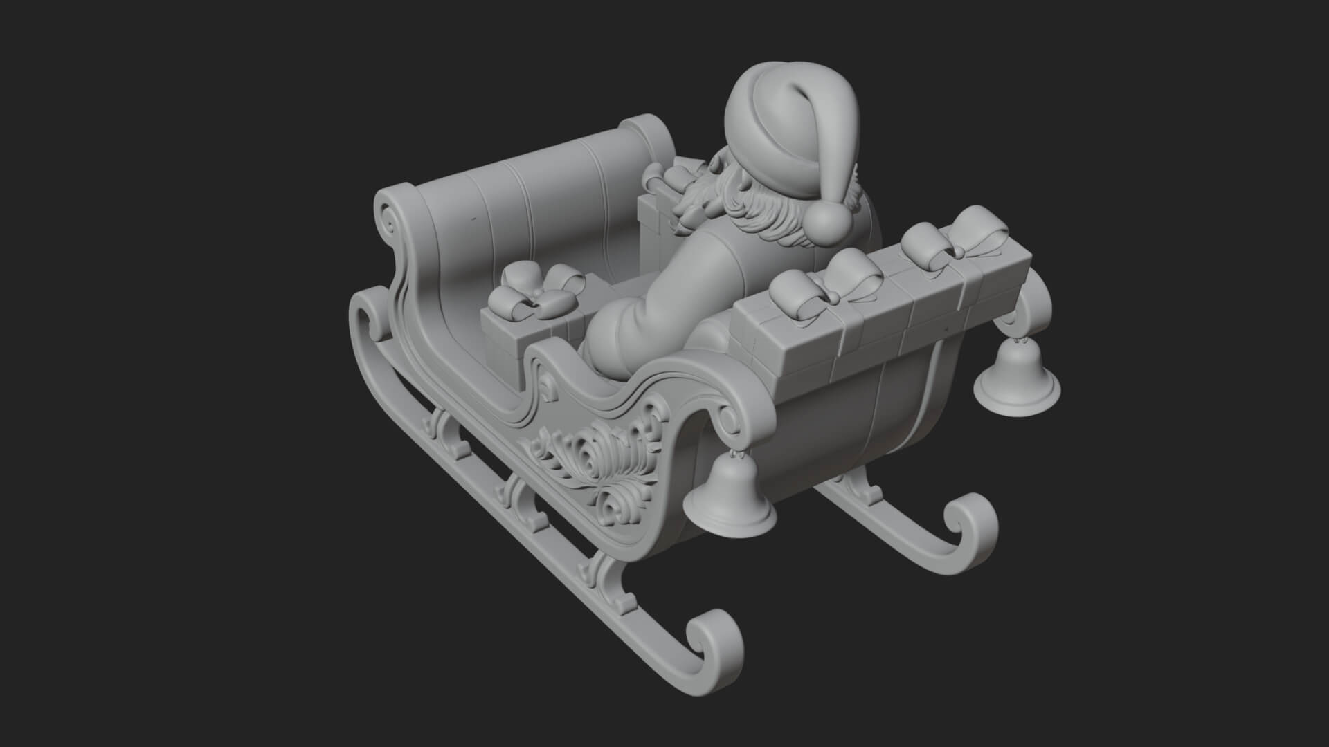 Santa Sleigh with Gifts Model Design 4 3D Print Model 3D Model