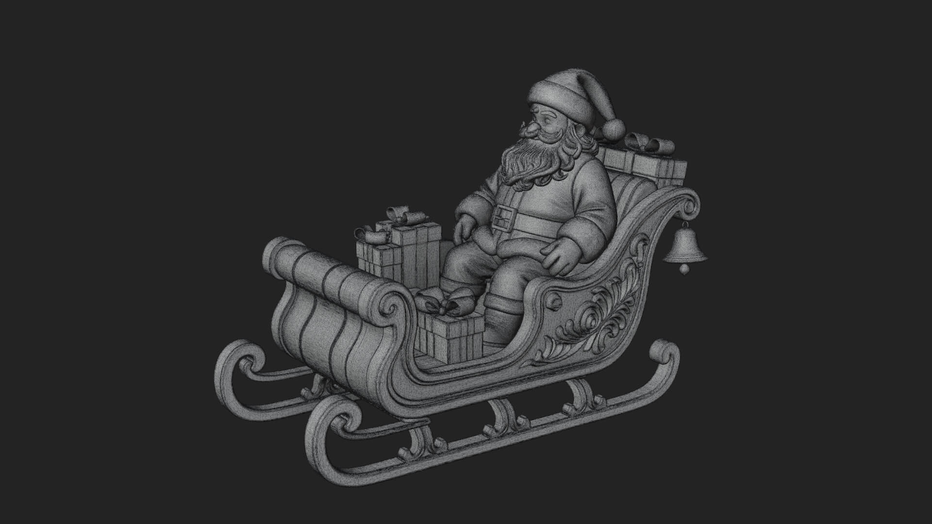 Santa Sleigh with Gifts Model Design 4 3D Print Model 3D Model