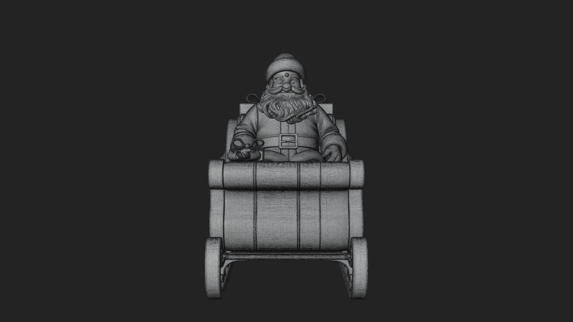 Santa Sleigh with Gifts Model Design 4 3D Print Model 3D Model