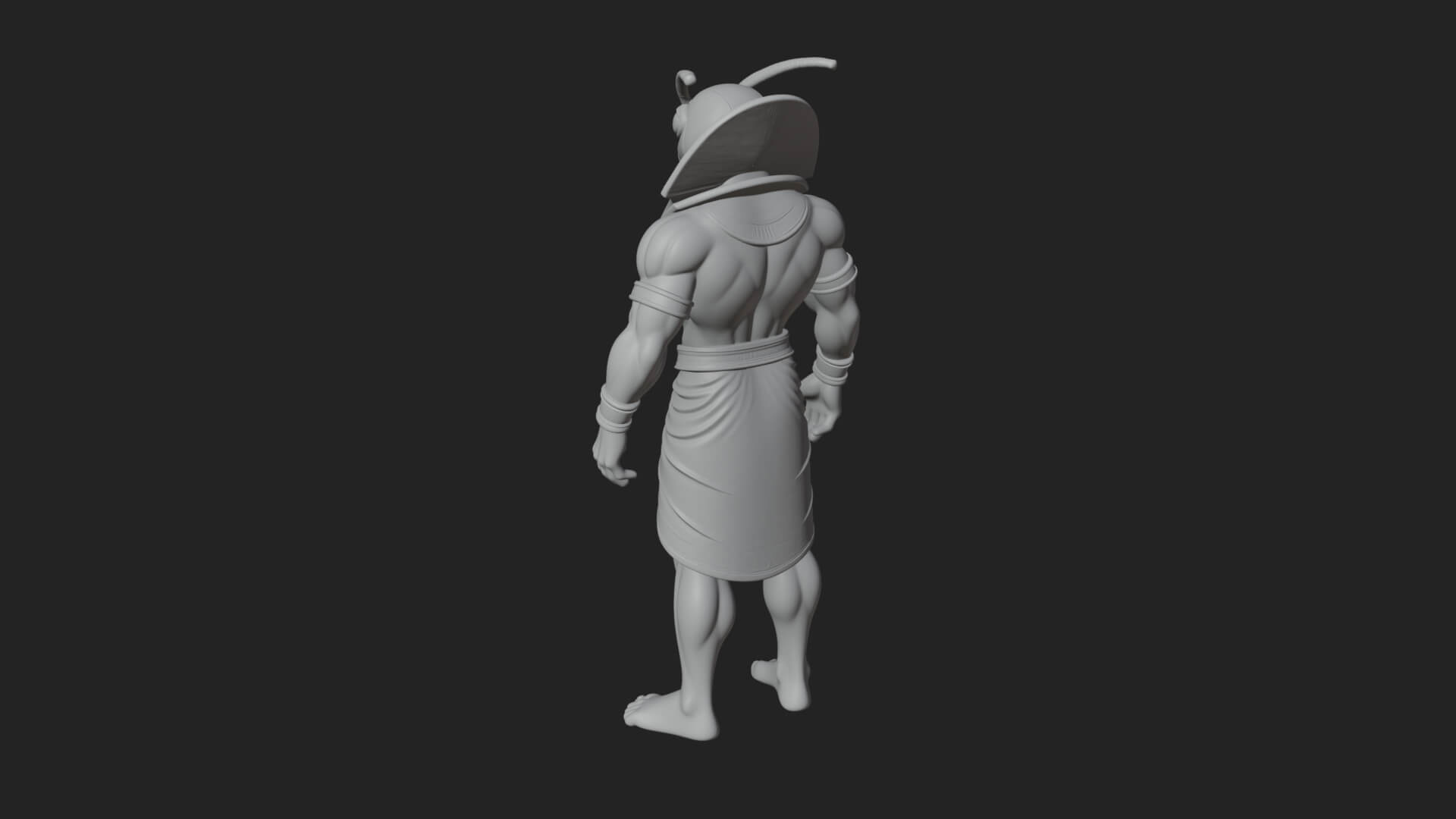 Scarab-Headed Egyptian God Statue Design 1 3D Print Model 3D Model