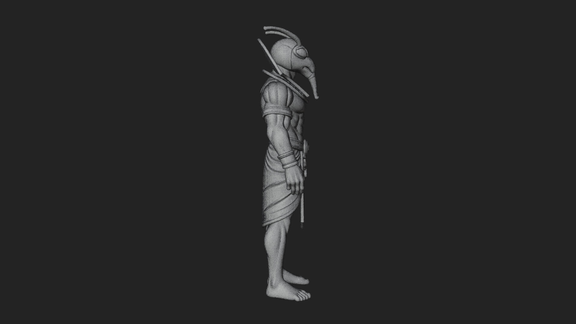 Scarab-Headed Egyptian God Statue Design 1 3D Print Model 3D Model