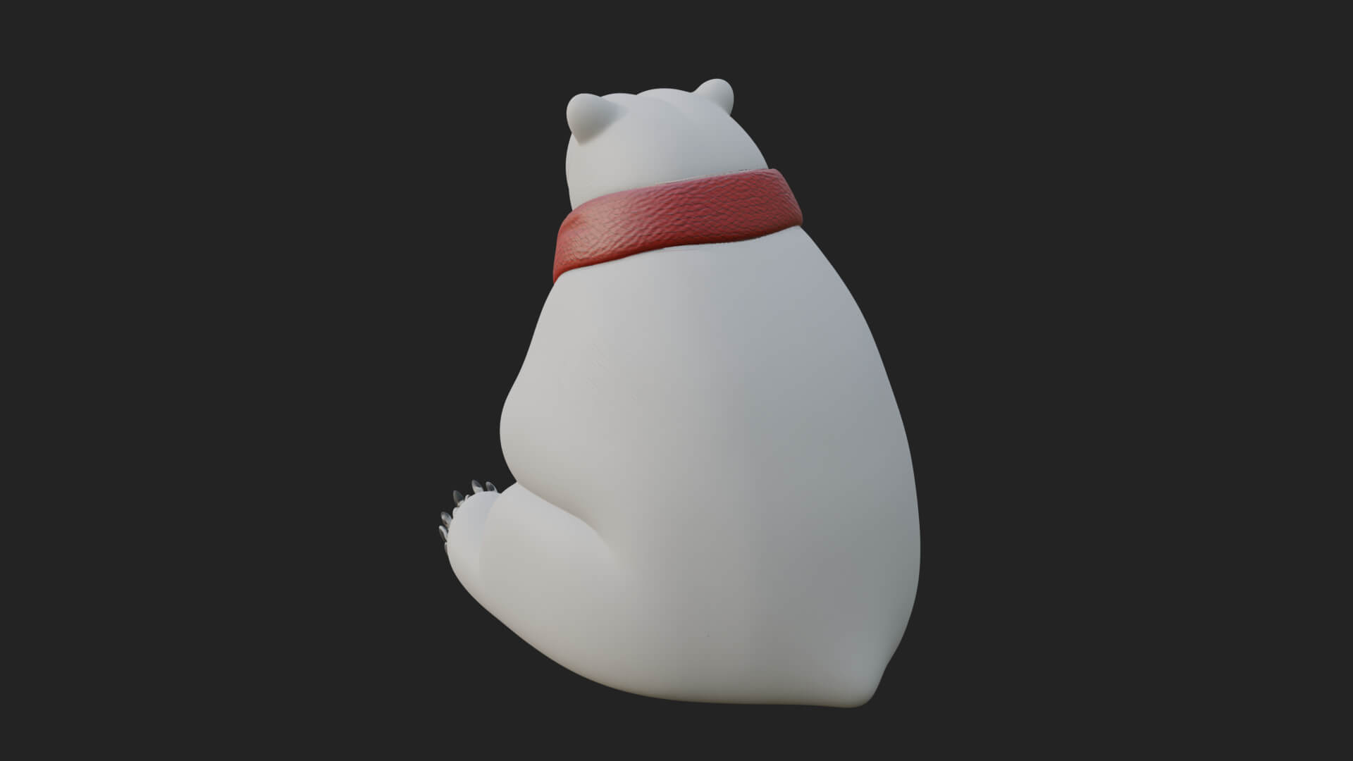 Scarf Wearing Polar Bear Statue Design 1 3D Print Model 3D Model