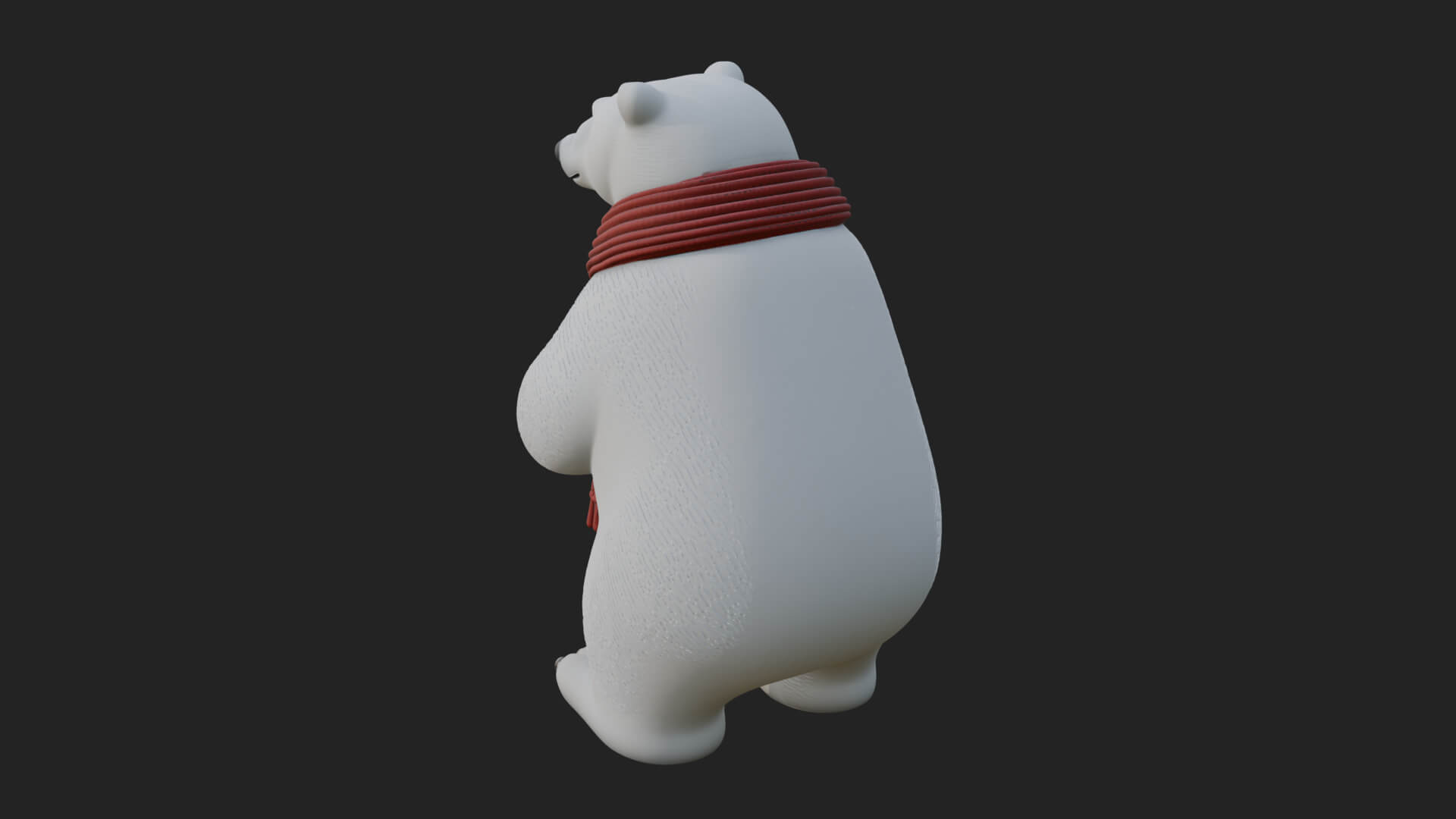 Scarf-Wearing Polar Bear Statue Design 2 3D Print Model 3D Model