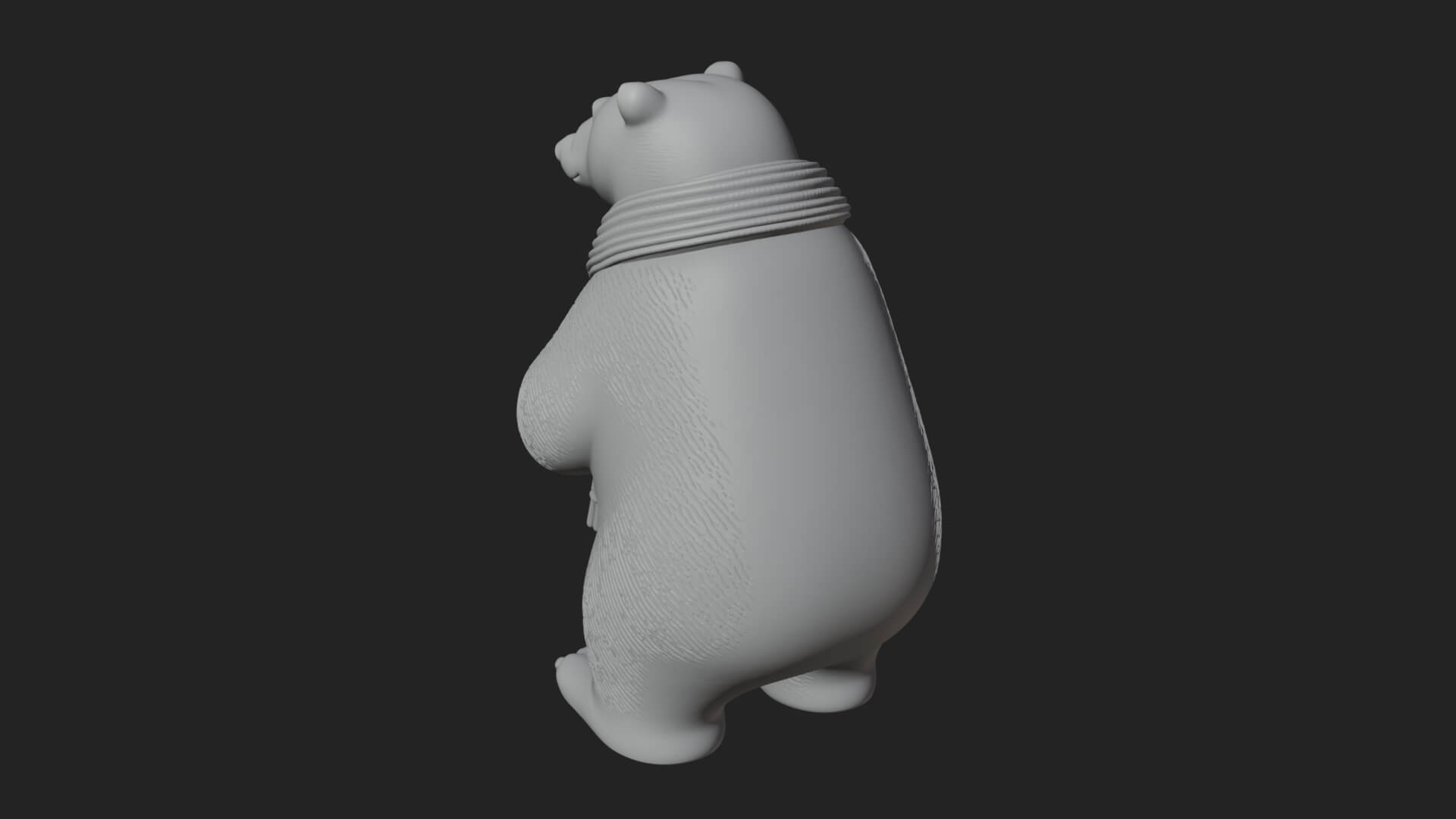 Scarf-Wearing Polar Bear Statue Design 2 3D Print Model 3D Model