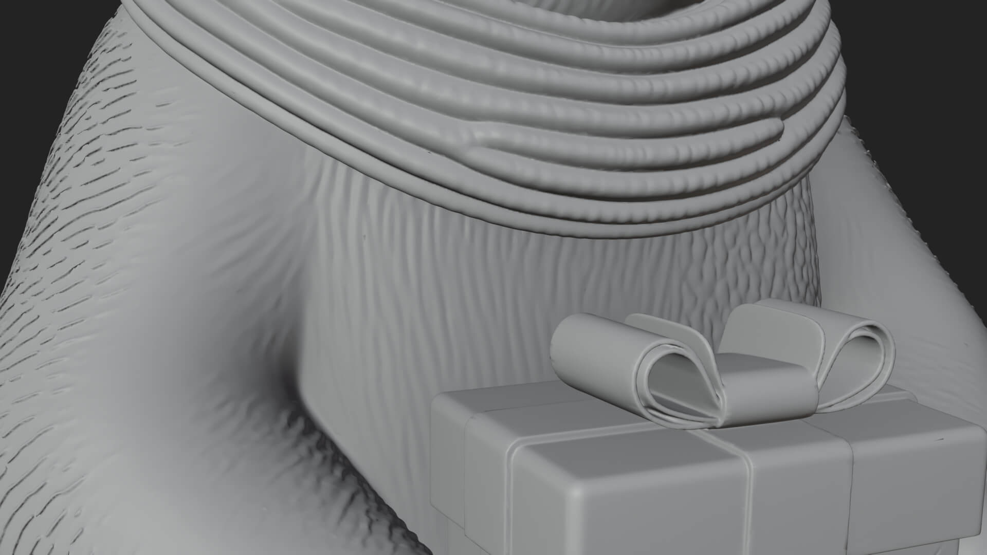 Scarf-Wearing Polar Bear Statue Design 2 3D Print Model 3D Model