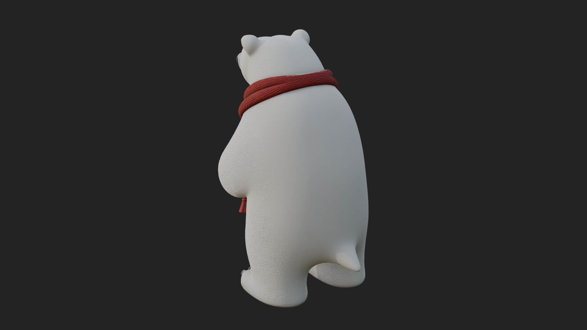 Scarf-Wearing Polar Bear Statue Design 3 3D Print Model 3D Model