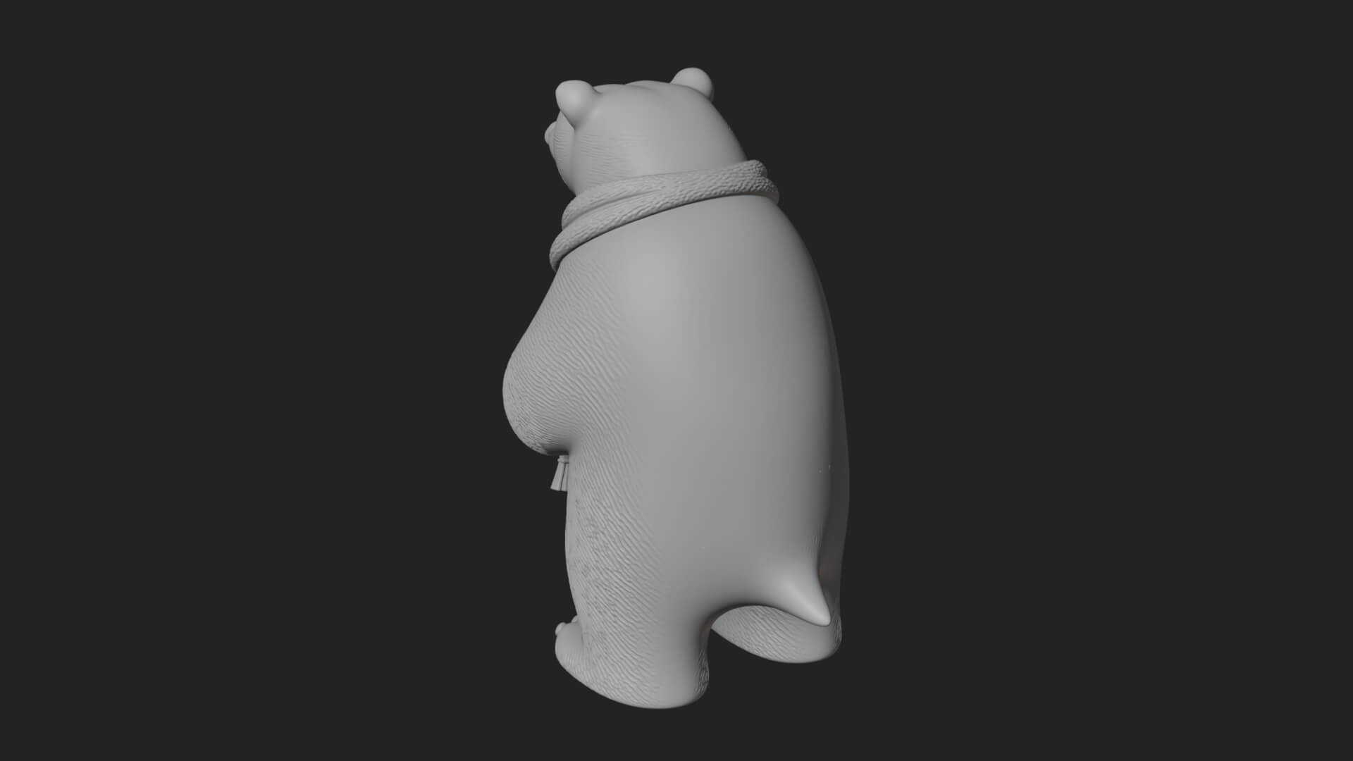 Scarf-Wearing Polar Bear Statue Design 3 3D Print Model 3D Model