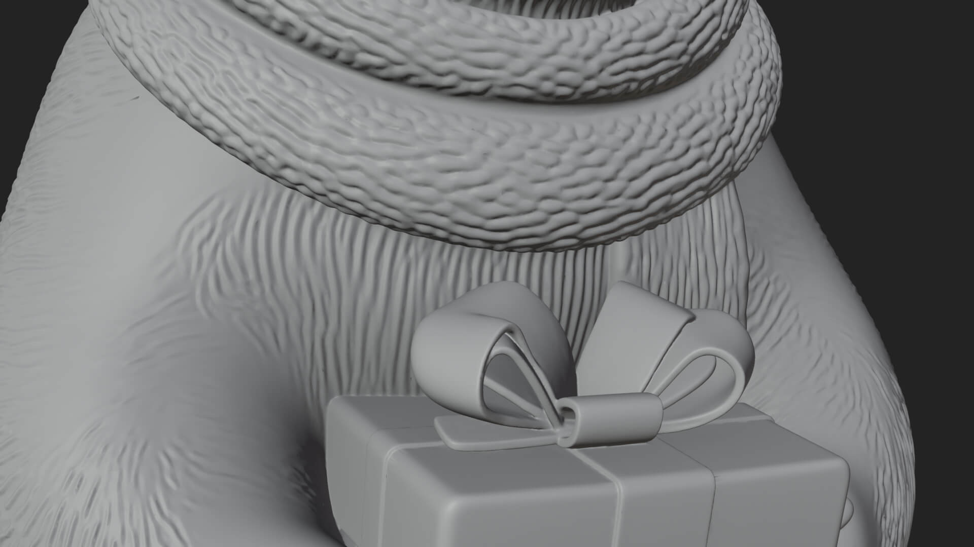 Scarf-Wearing Polar Bear Statue Design 3 3D Print Model 3D Model