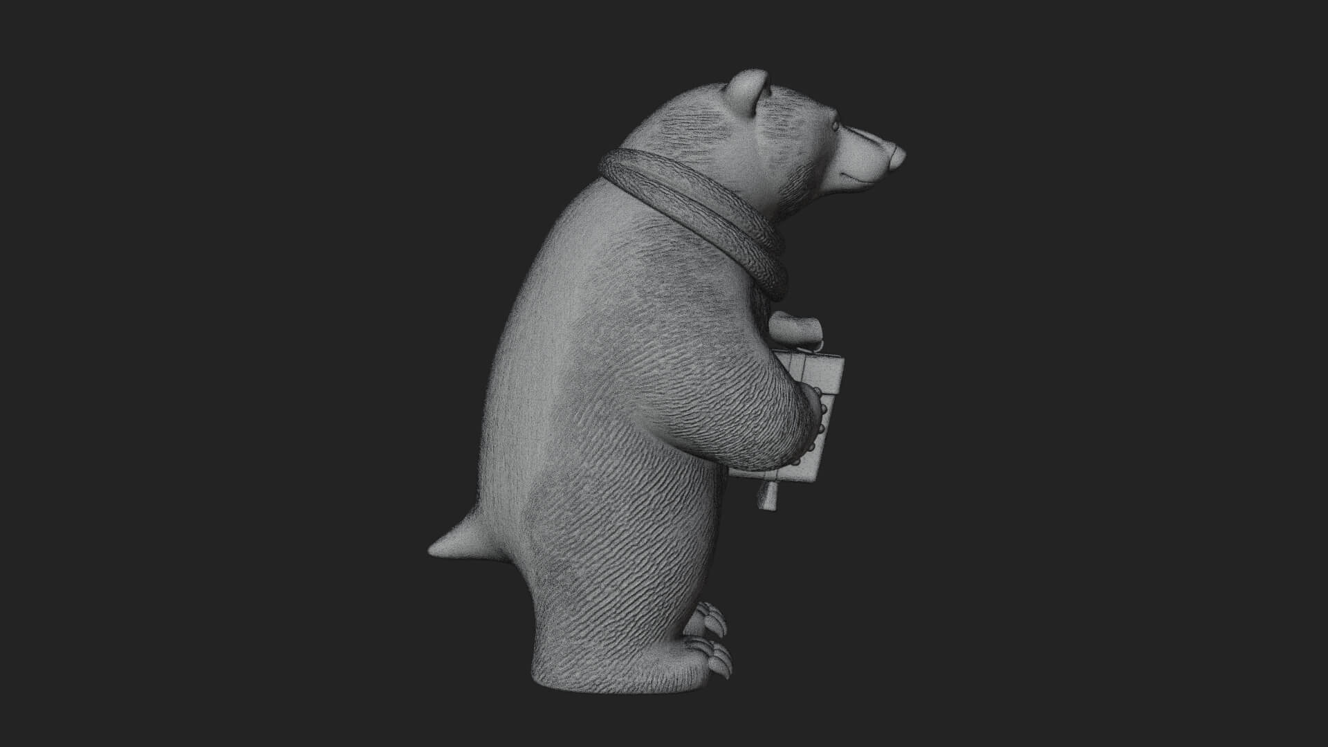 Scarf-Wearing Polar Bear Statue Design 3 3D Print Model 3D Model
