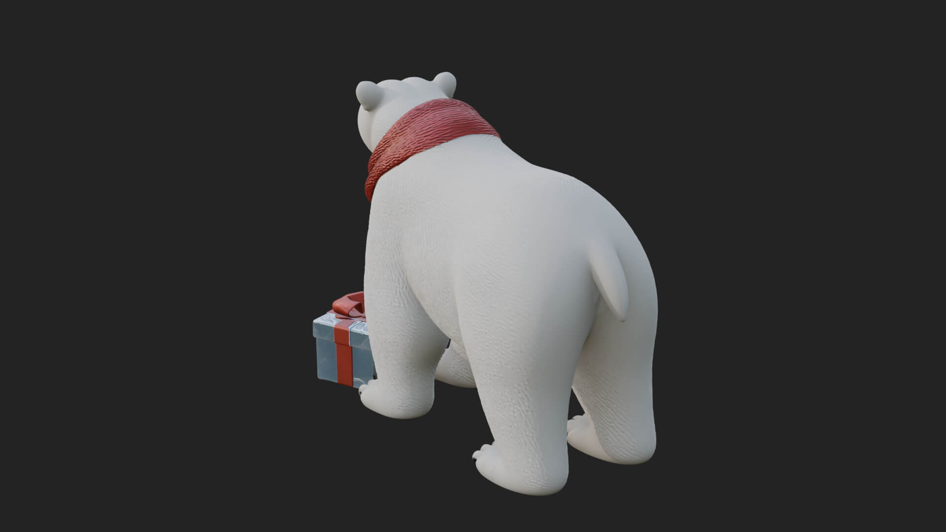 Scarf Wearing Polar Bear Statue Design 4 3D Print Model 3D Model