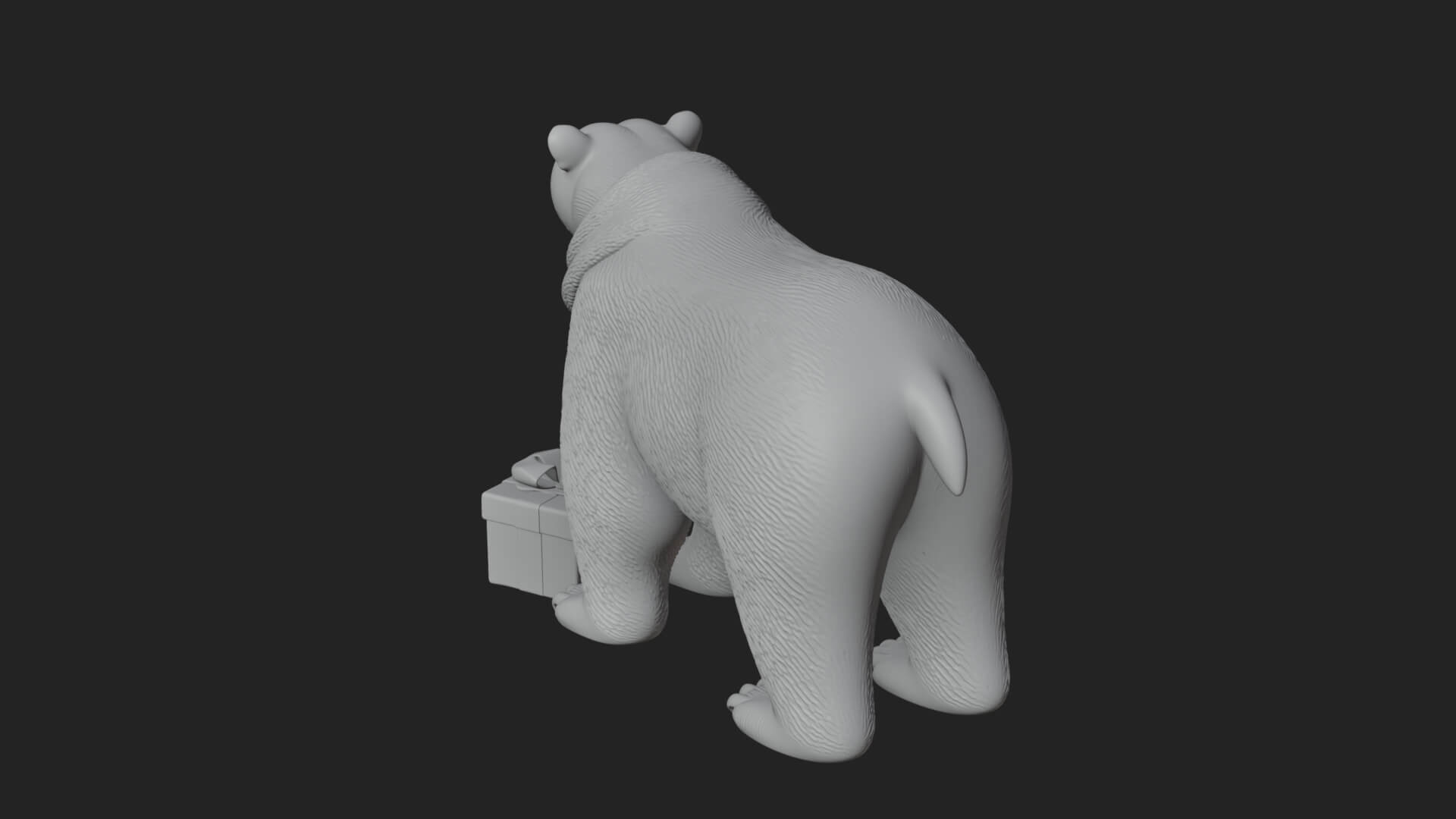 Scarf Wearing Polar Bear Statue Design 4 3D Print Model 3D Model