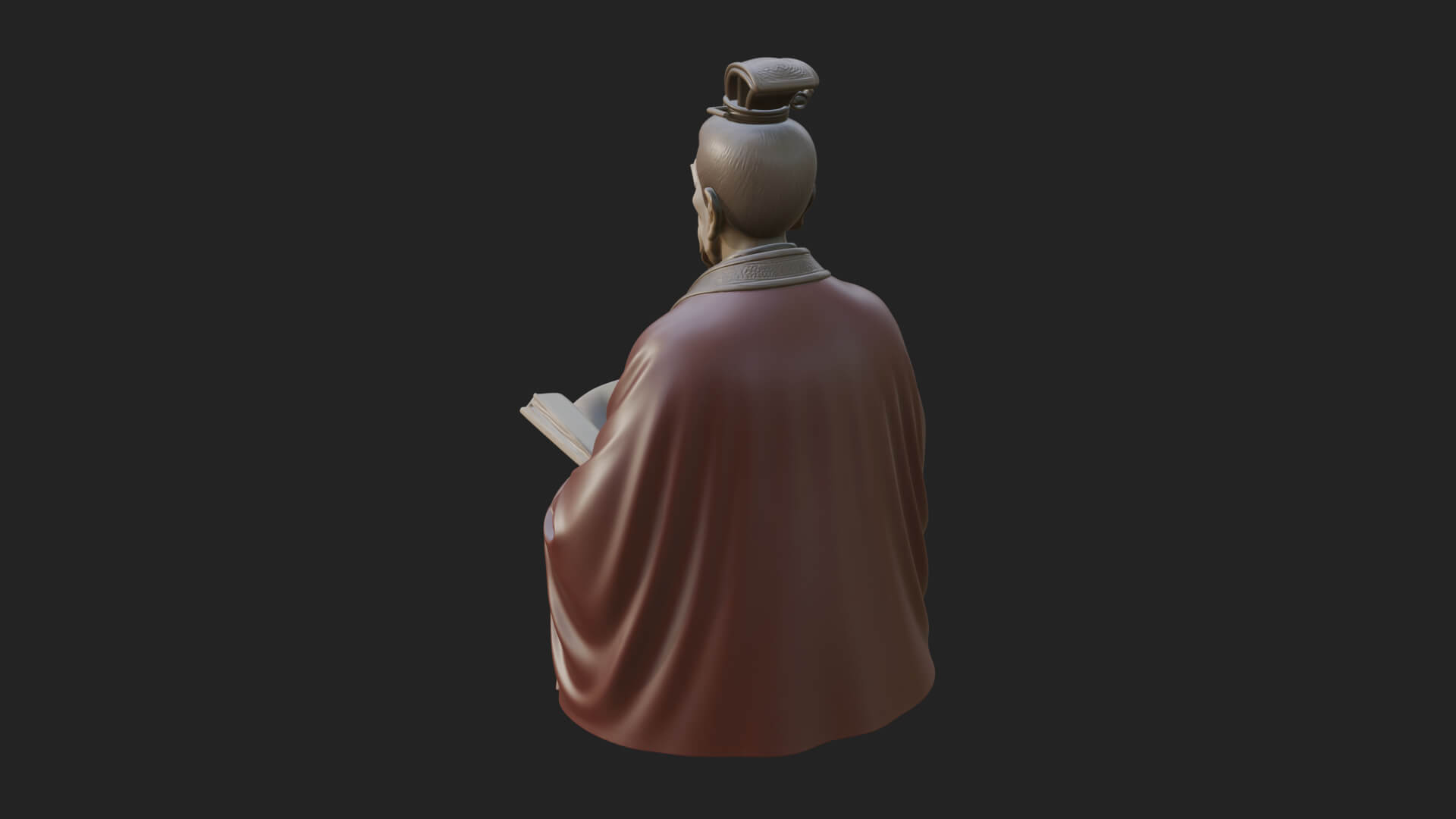 Scholar with Book Bust Design 1 3D Print Model 3D Model