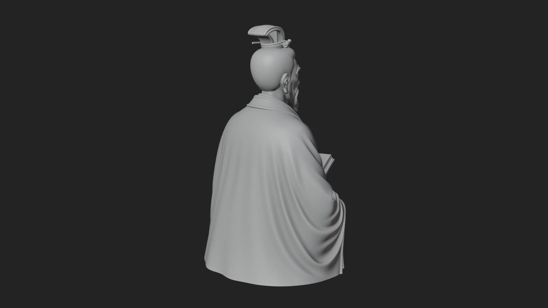 Scholar with Book Bust Design 1 3D Print Model 3D Model