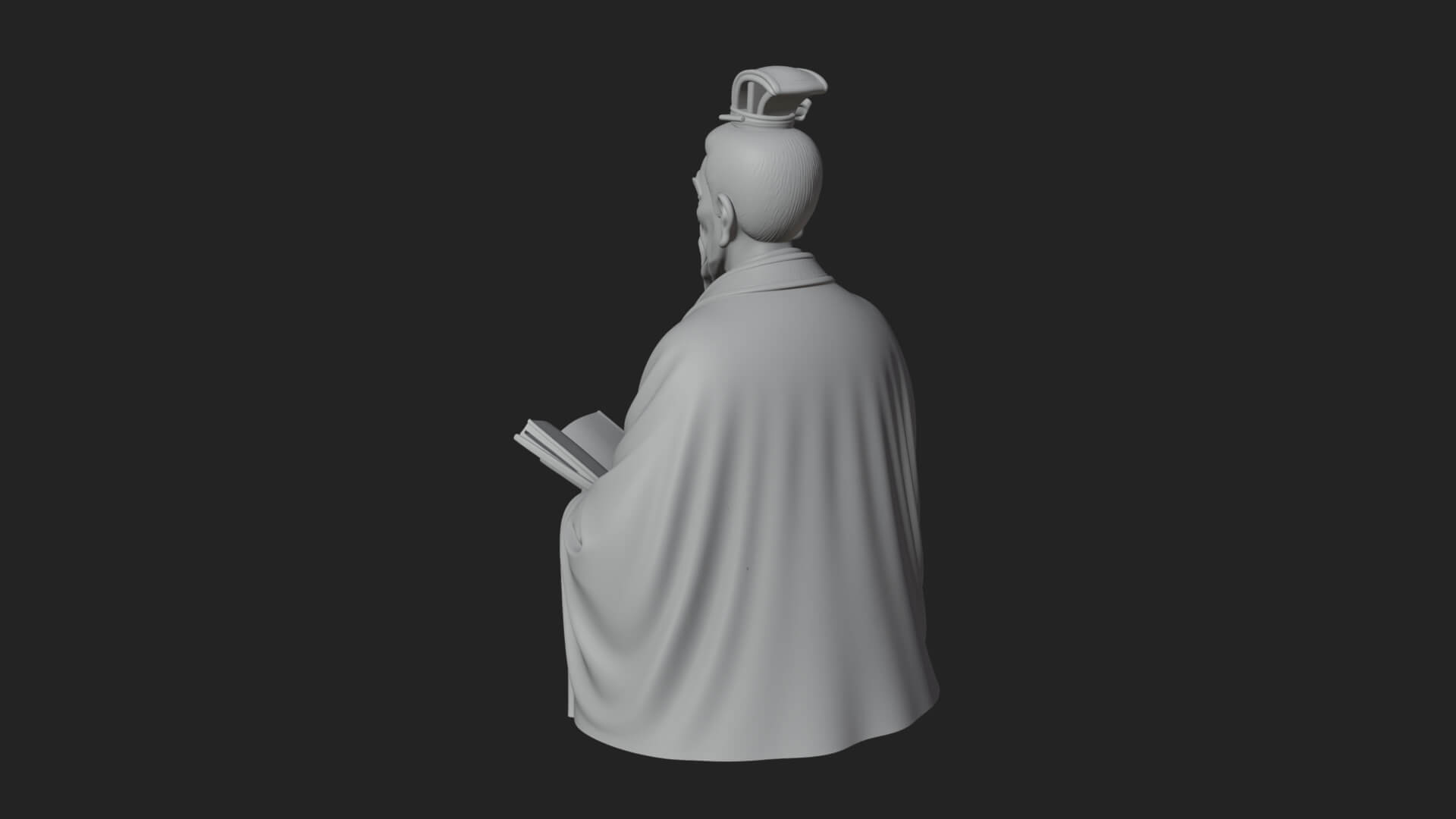 Scholar with Book Bust Design 1 3D Print Model 3D Model