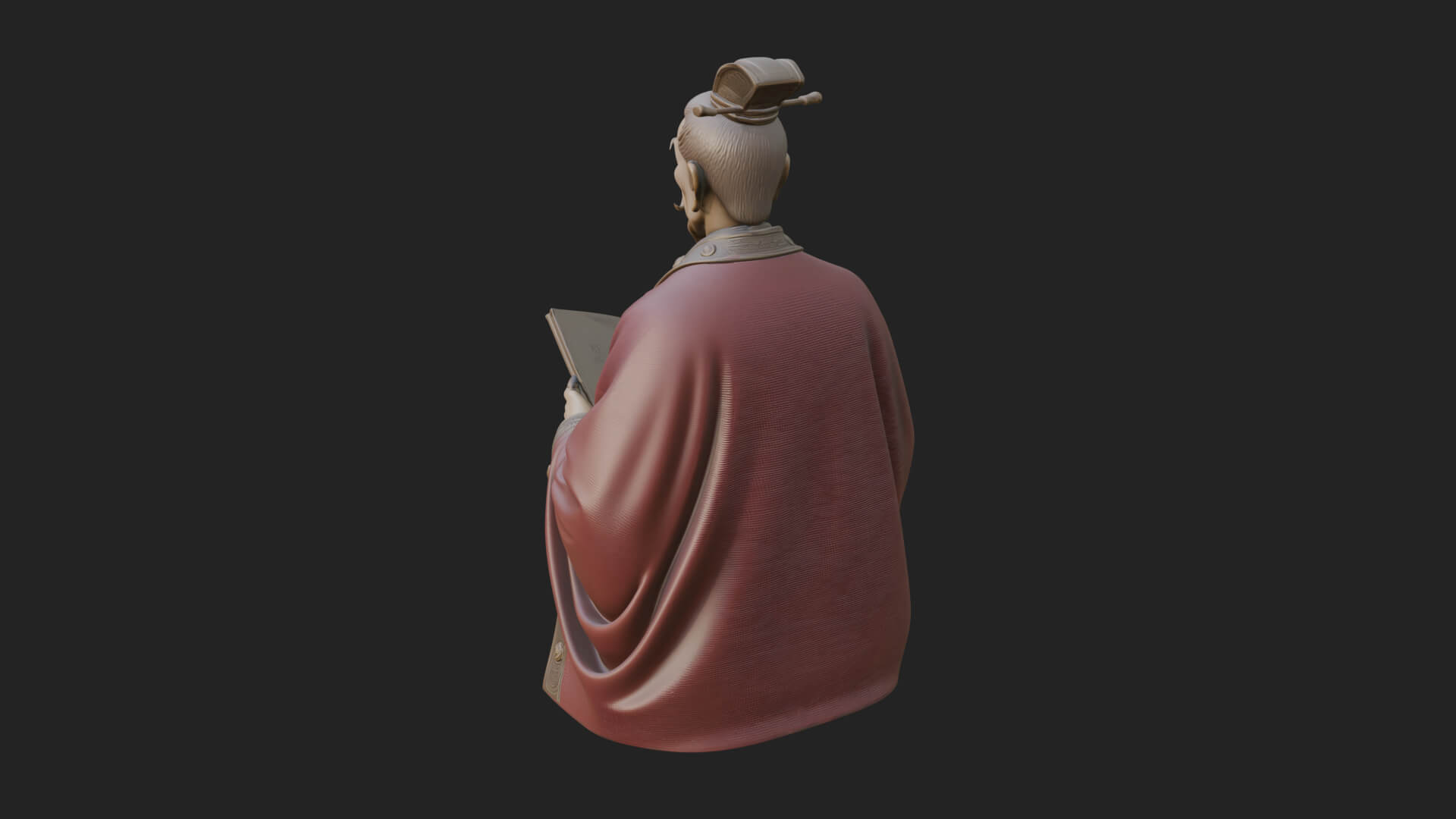 Scholar with Book Bust Design 2 3D Print Model 3D Model