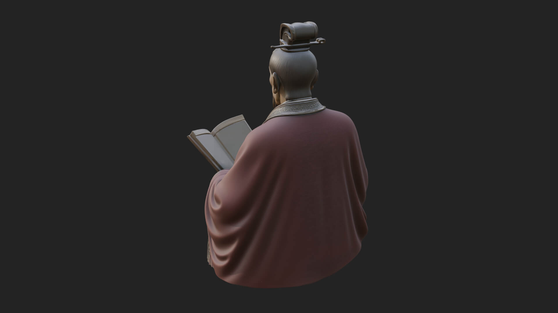 Scholar with Book Bust Design 3 3D Print Model 3D Model