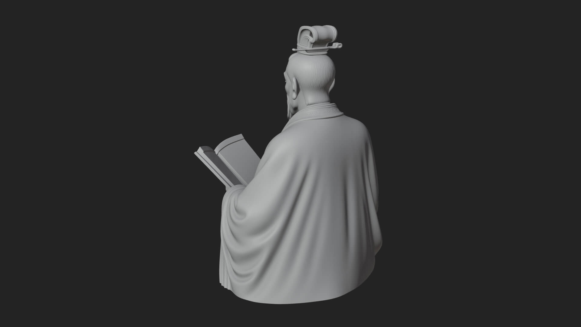 Scholar with Book Bust Design 3 3D Print Model 3D Model