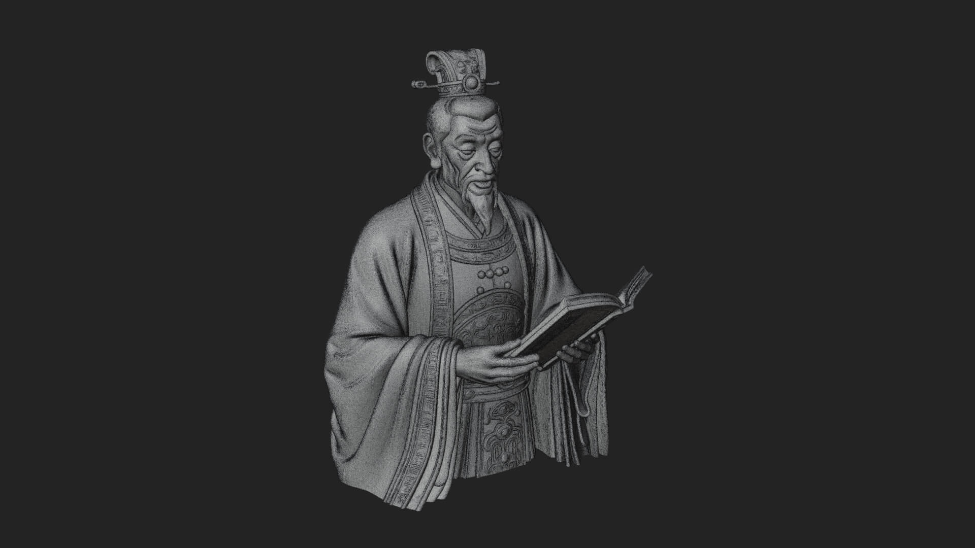 Scholar with Book Bust Design 3 3D Print Model 3D Model