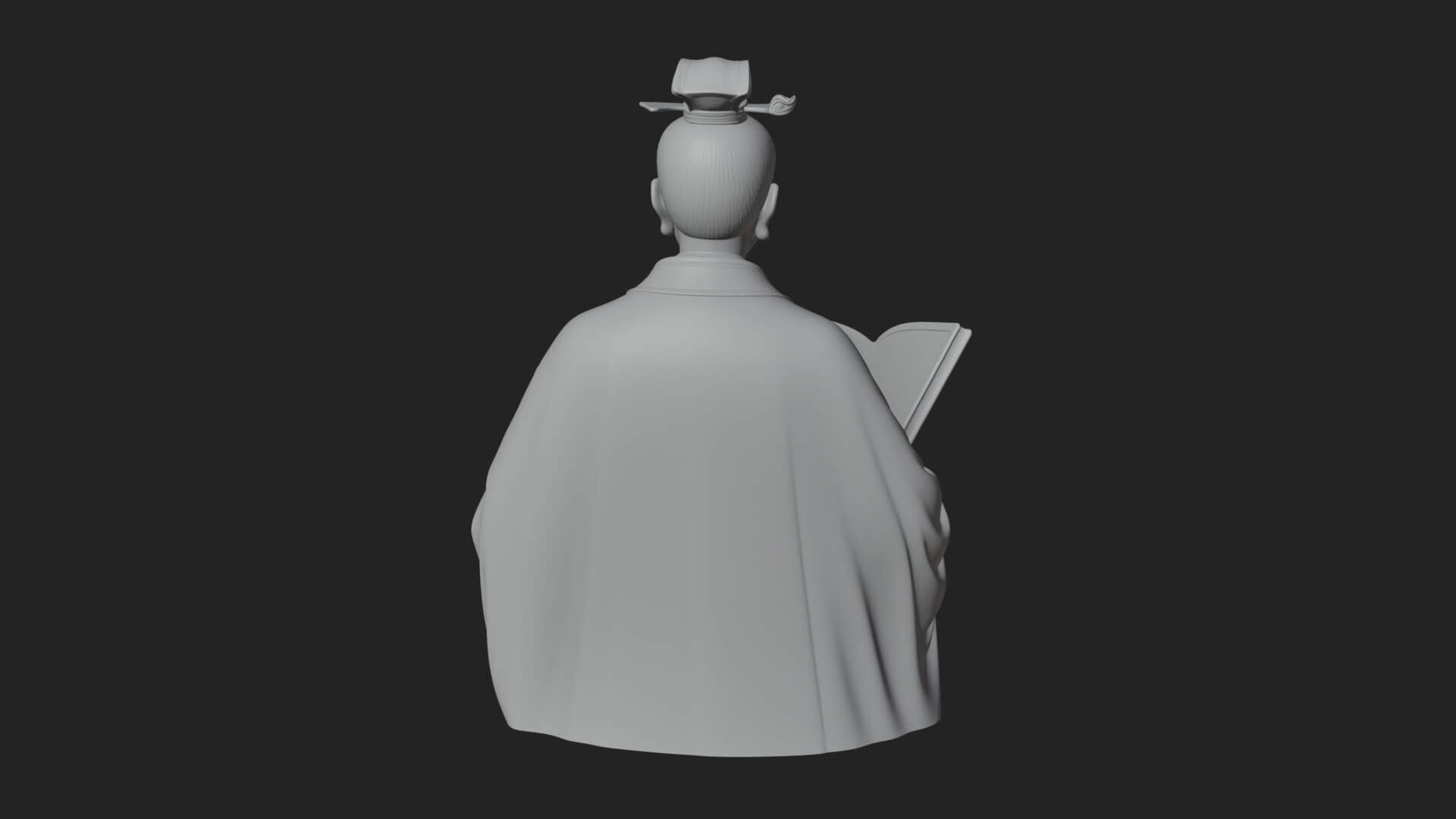 Scholar with Book Bust Design 4 3D Print Model 3D Model